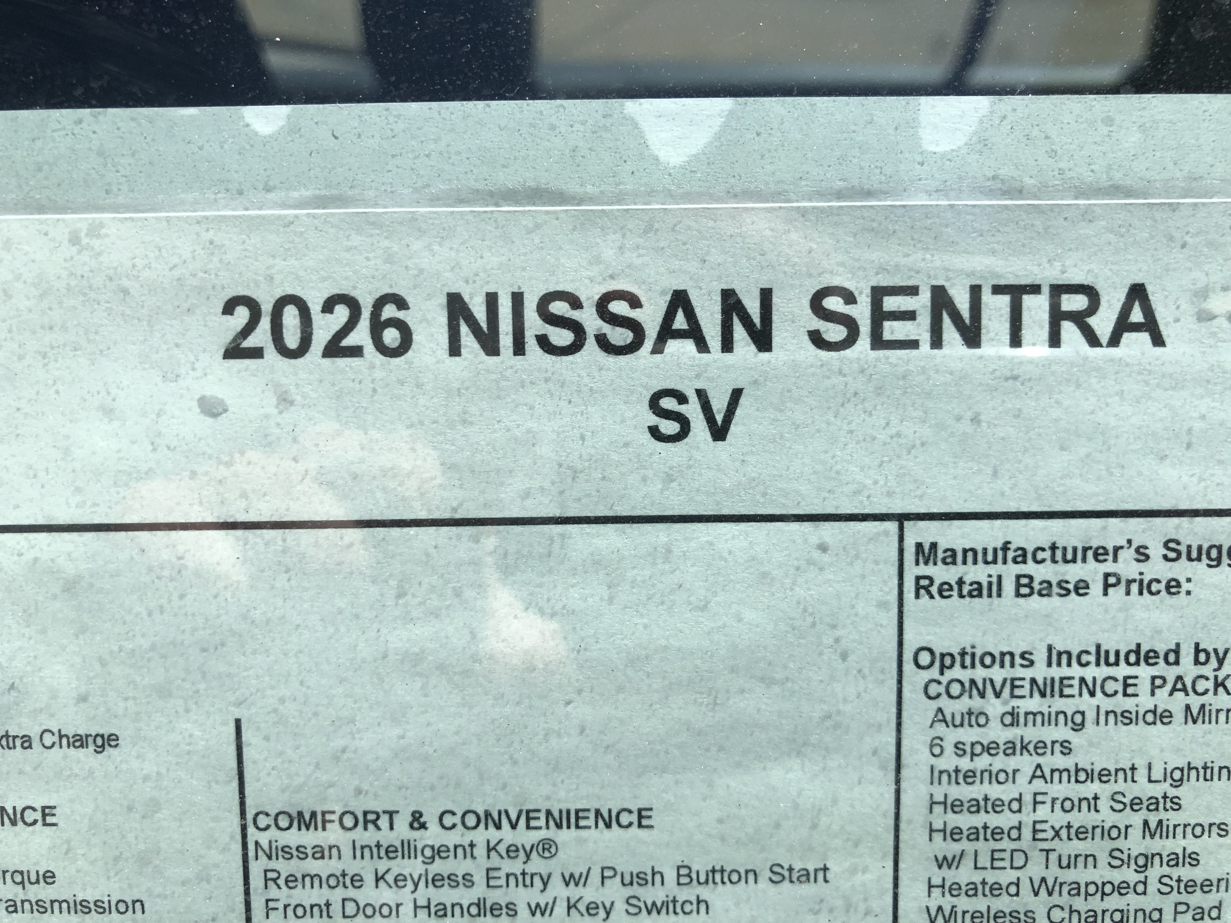 2026 Nissan Sentra SV