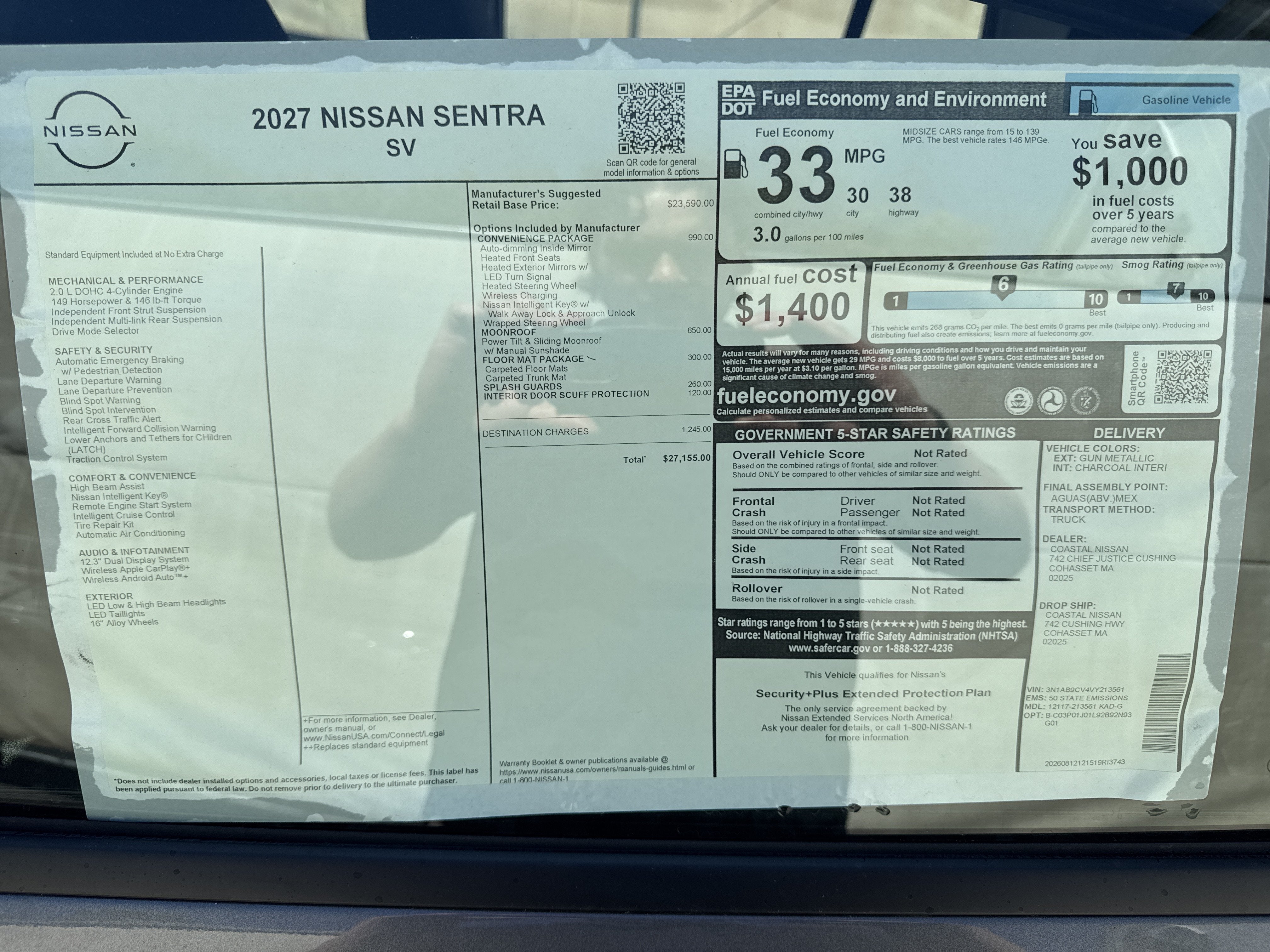 2027 Nissan Sentra SV