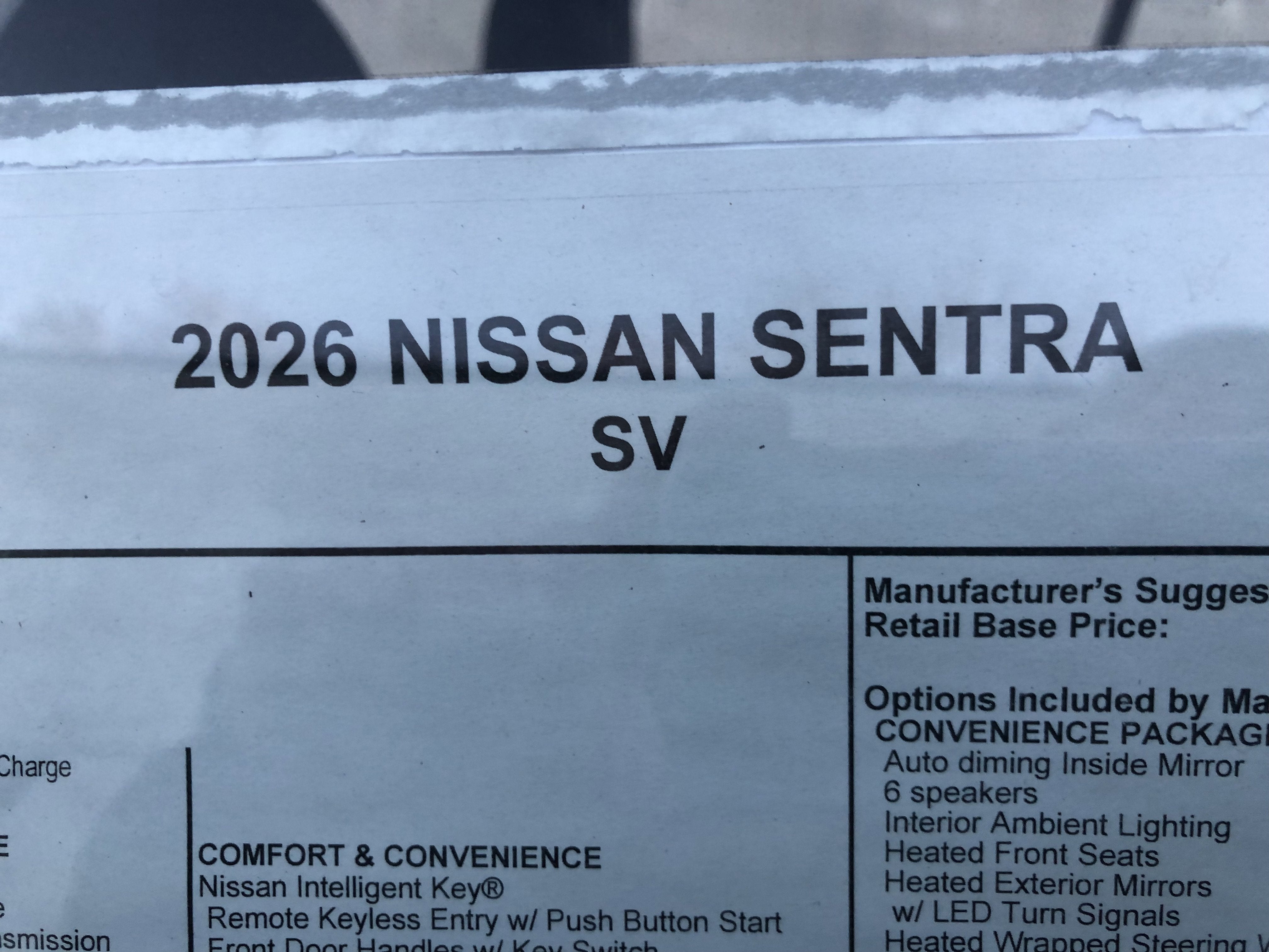 2026 Nissan Sentra SV