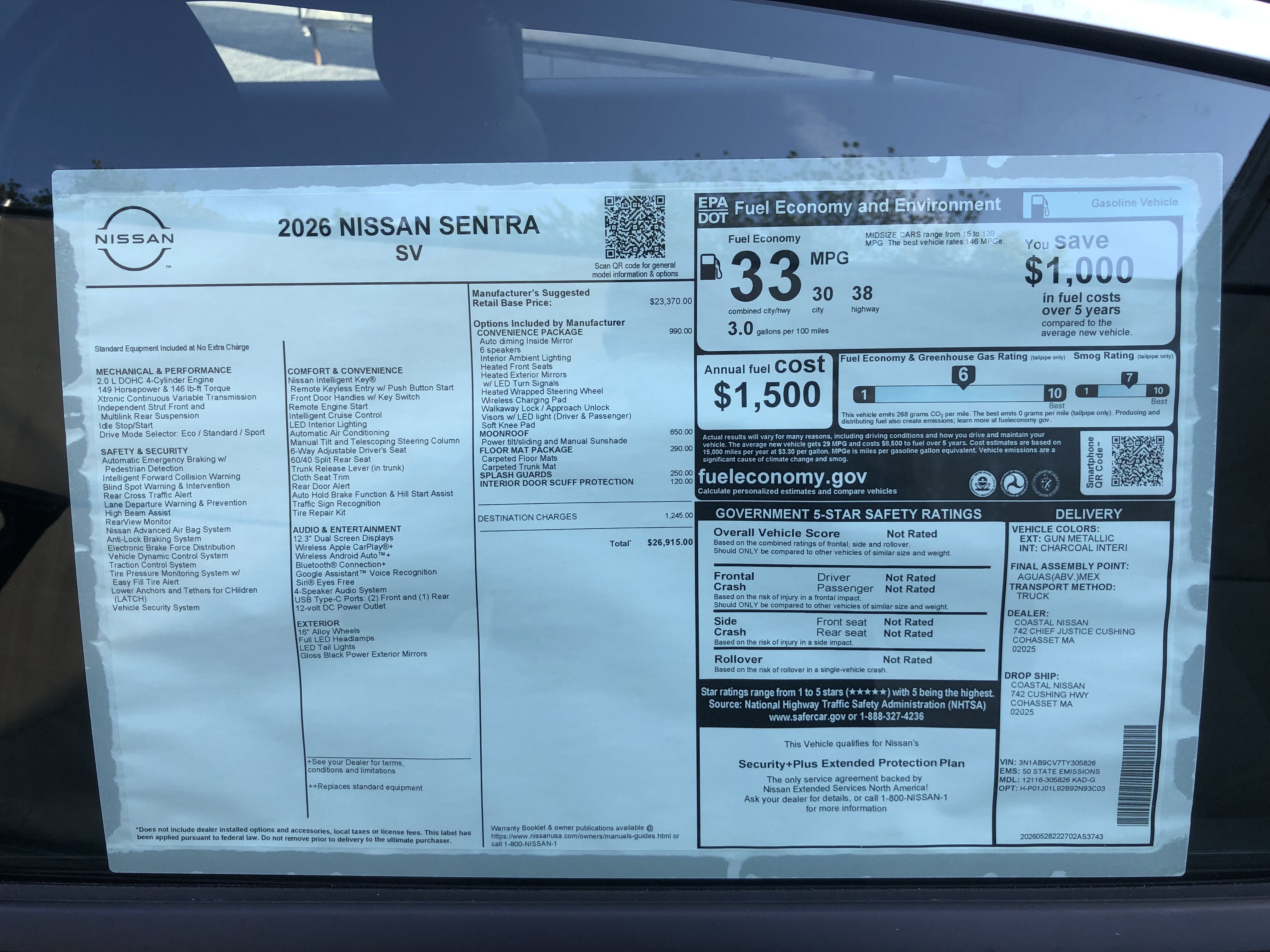 2026 Nissan Sentra SV