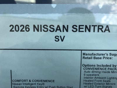 2026 Nissan Sentra SV