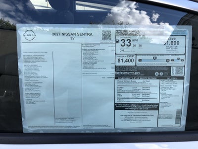 2027 Nissan Sentra SV