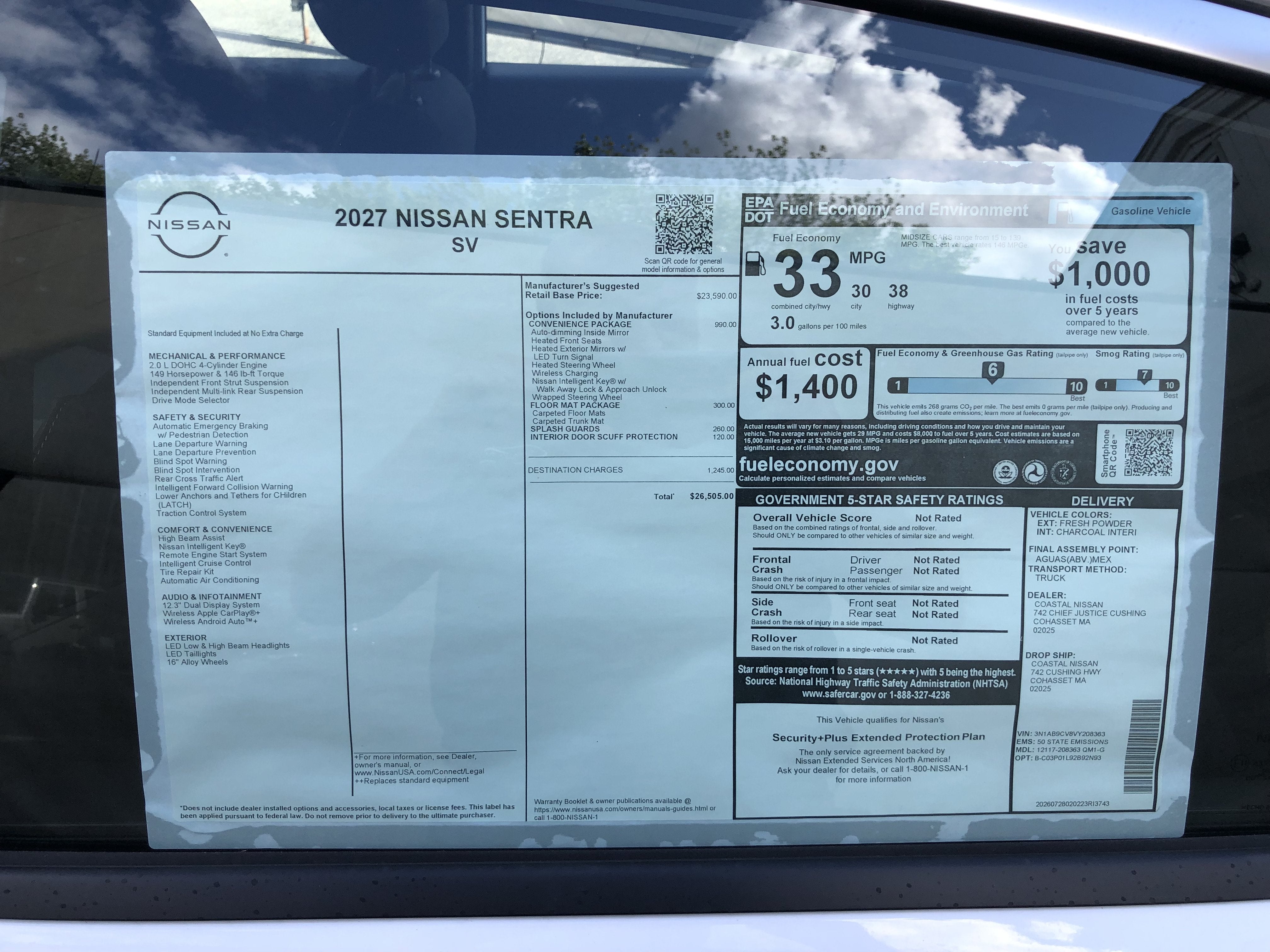 2027 Nissan Sentra SV