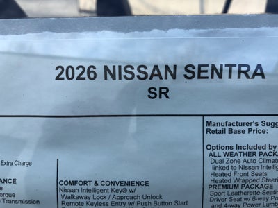2026 Nissan Sentra SR