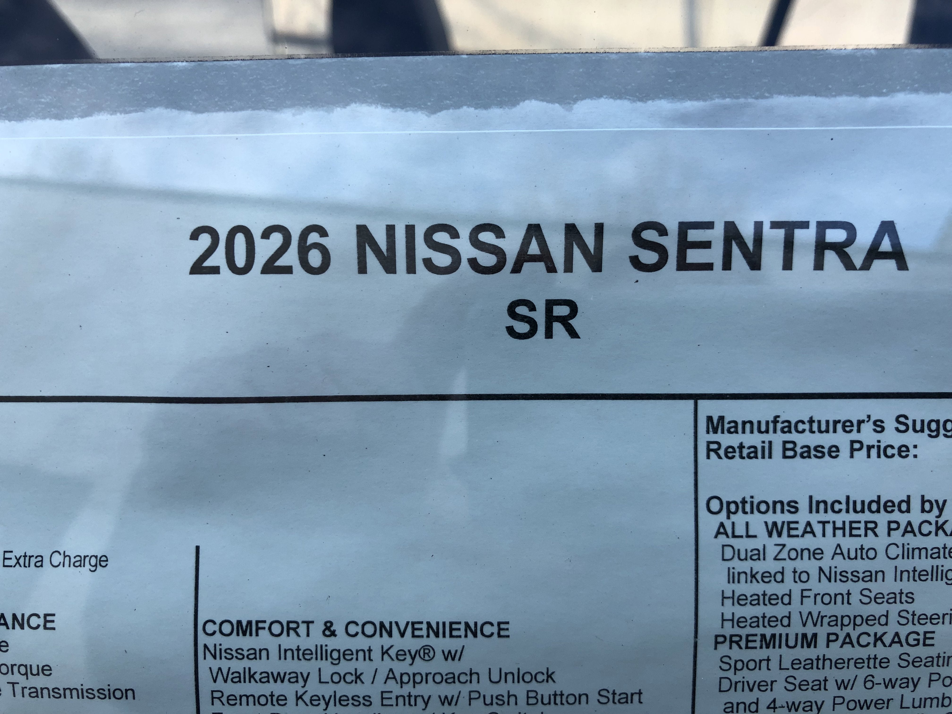 2026 Nissan Sentra SR