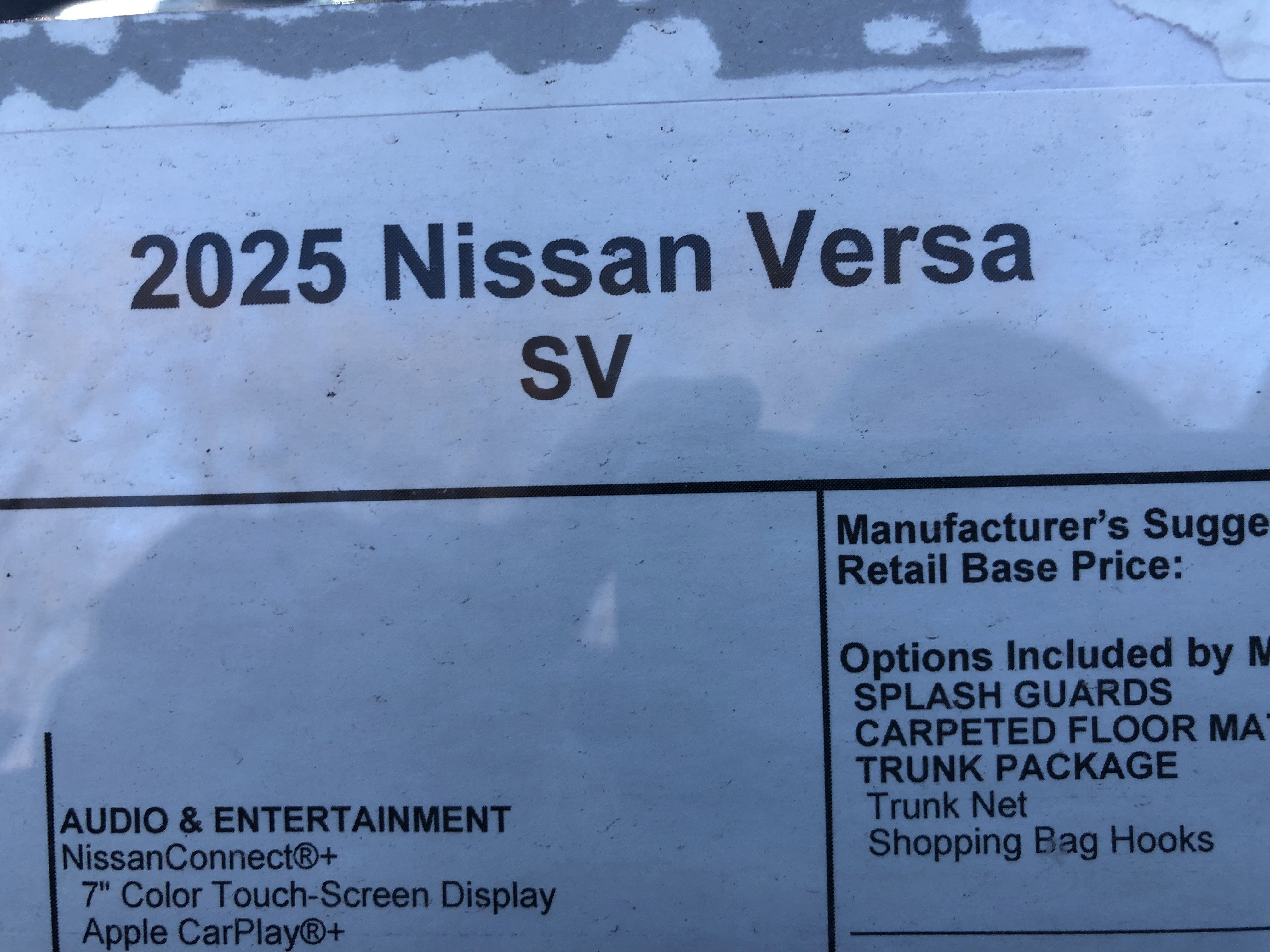 2025 Nissan Versa SV
