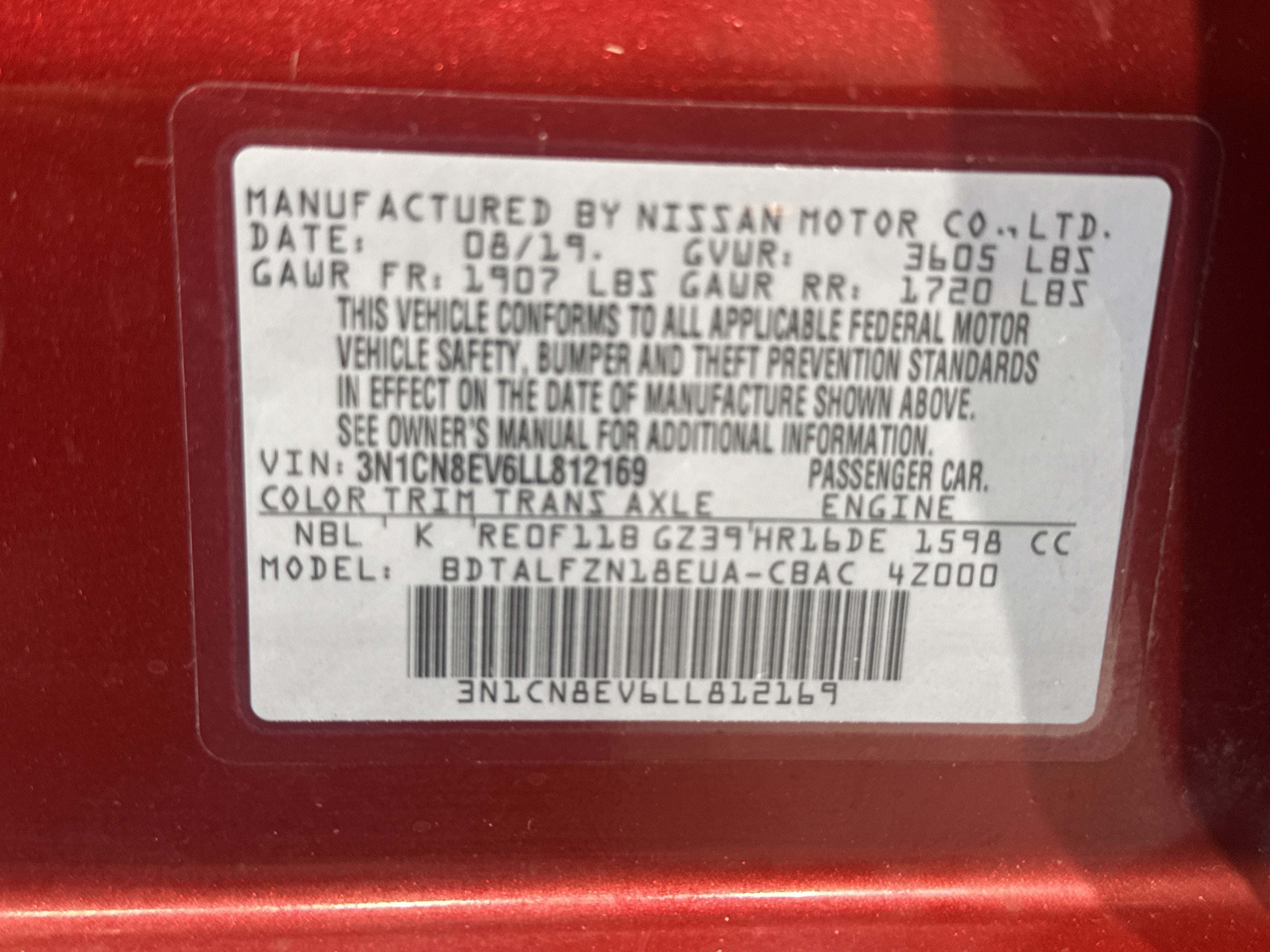 2020 Nissan Versa SV