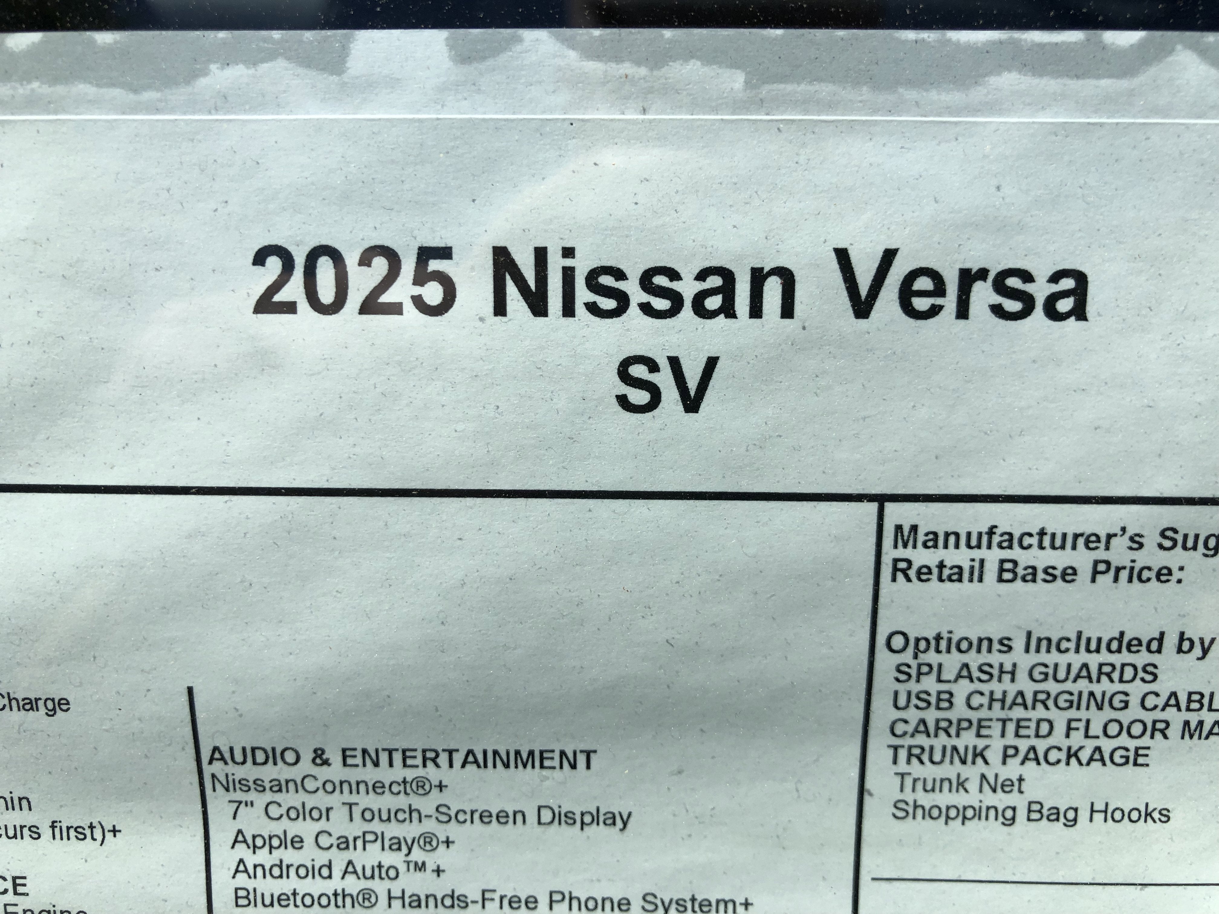 2025 Nissan Versa SV