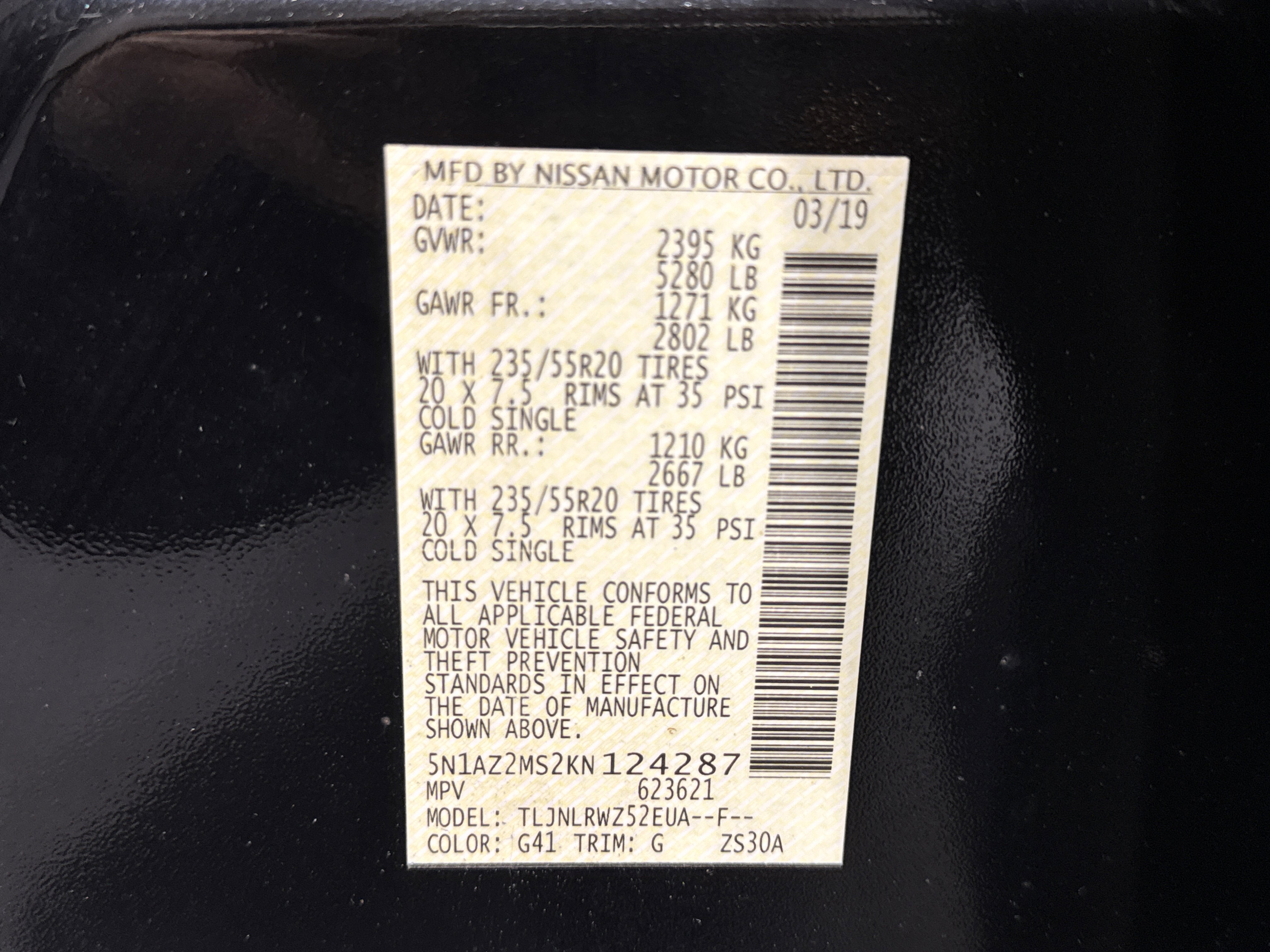 2019 Nissan Murano SL W/Technology Package