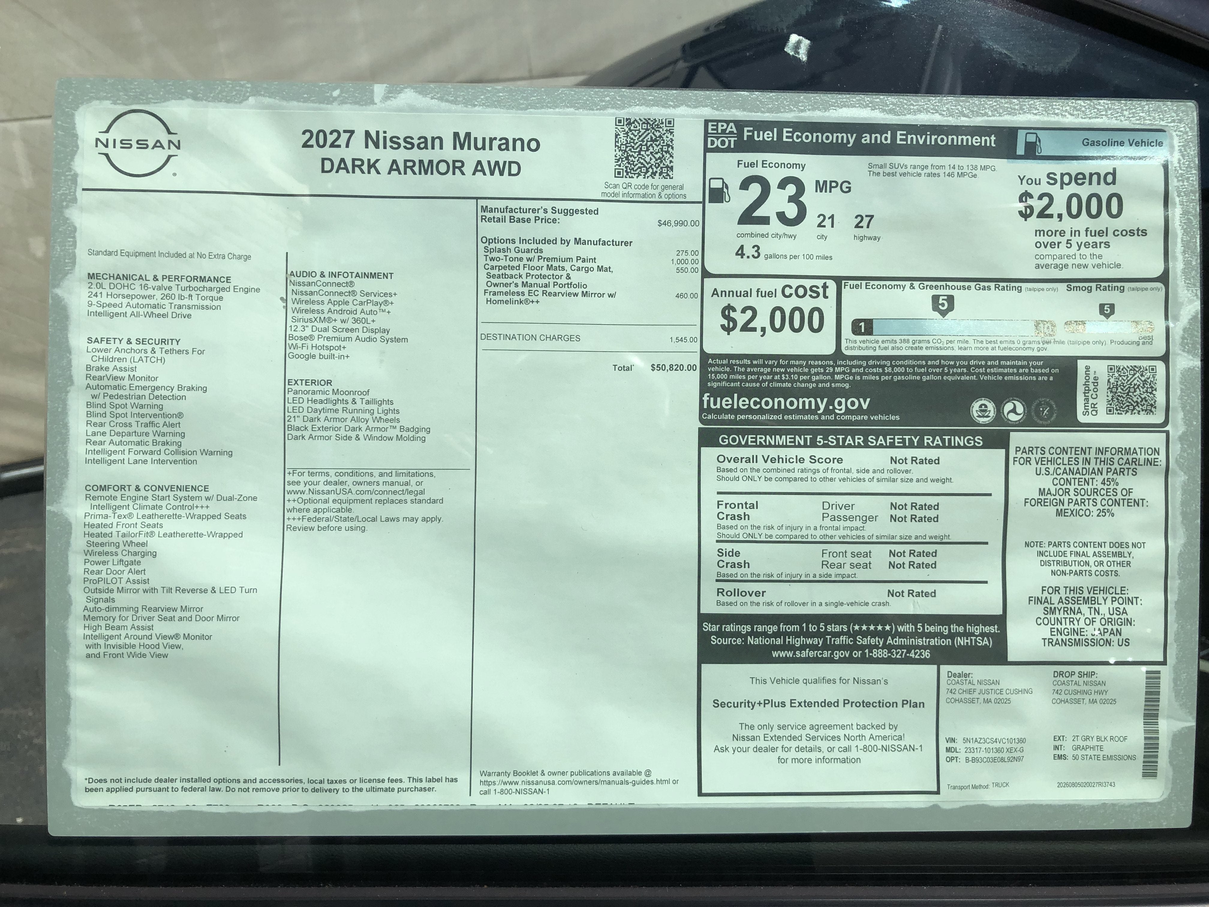 2027 Nissan Murano Dark Armor AWD