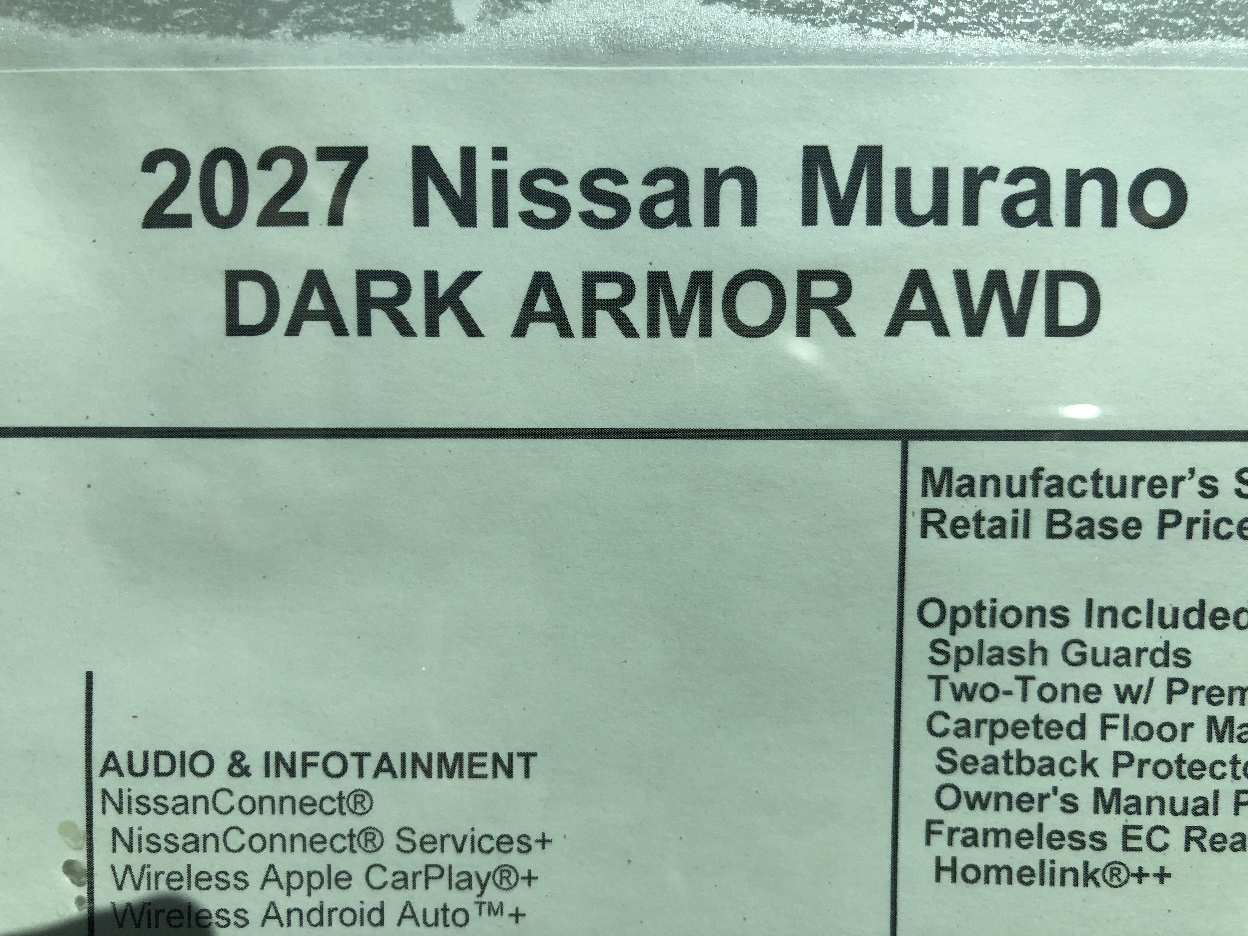 2027 Nissan Murano Dark Armor AWD