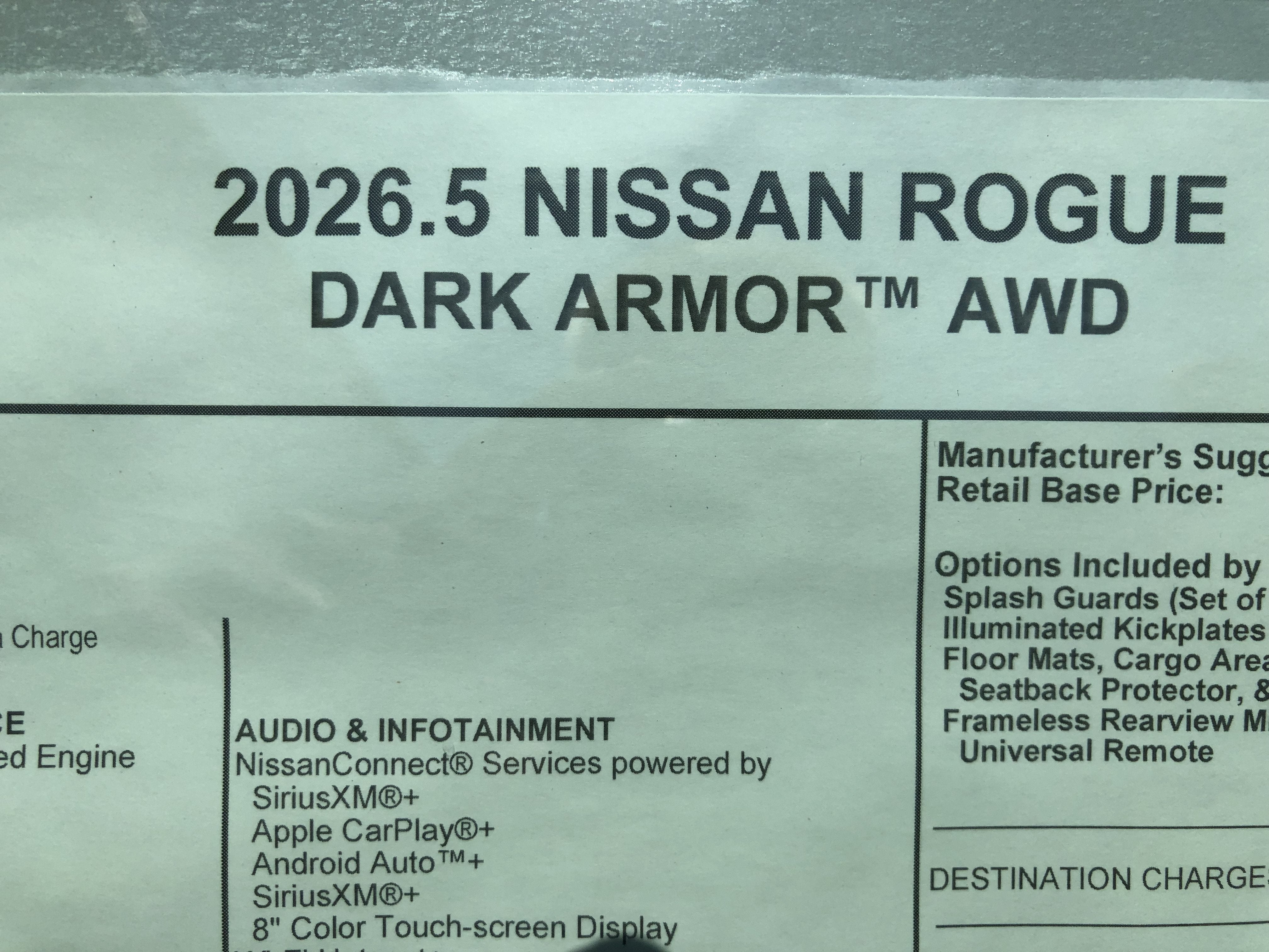 2026 Nissan Rogue Dark Armor
