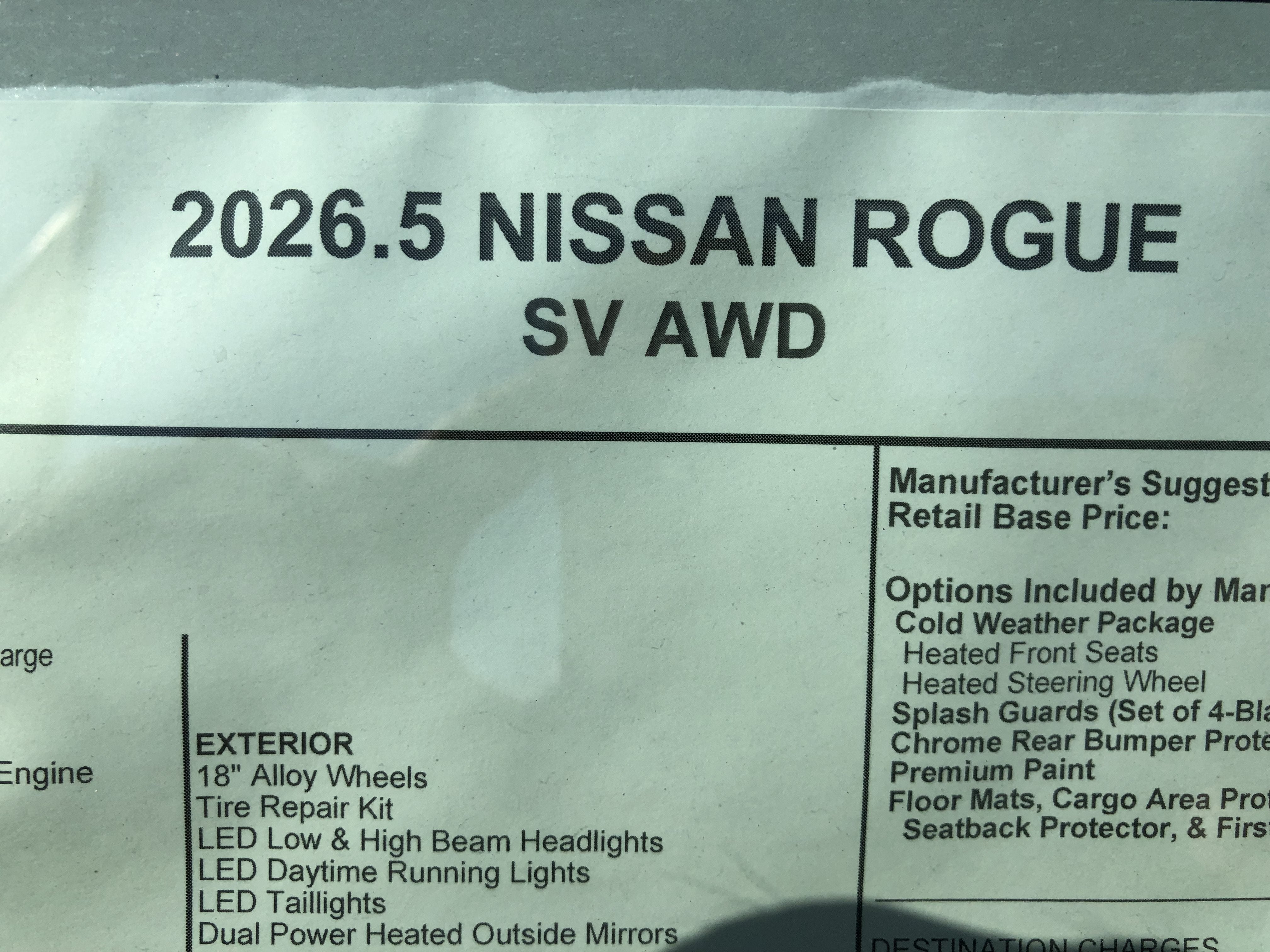 2026 Nissan Rogue SV