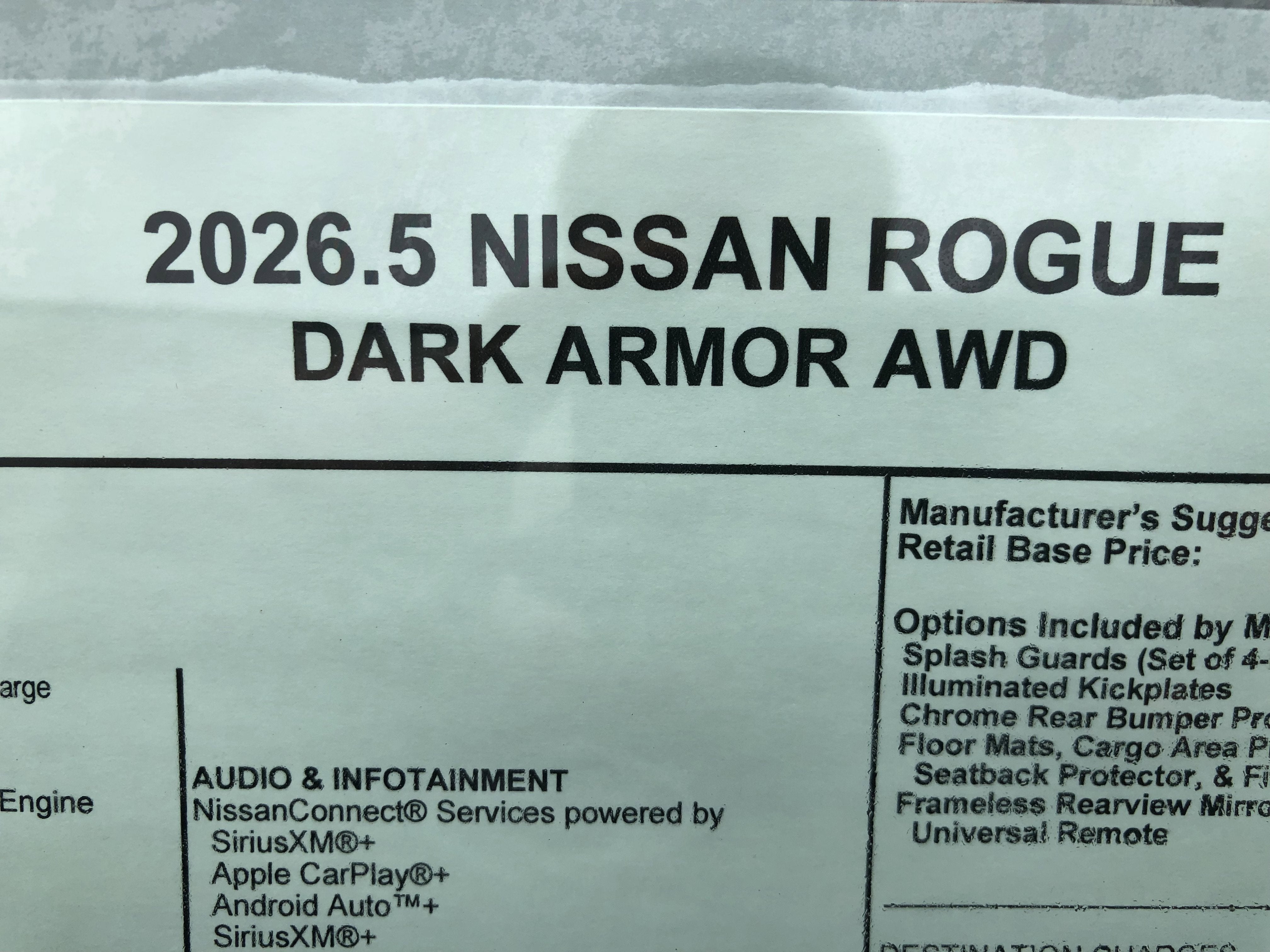 2026 Nissan Rogue Dark Armor