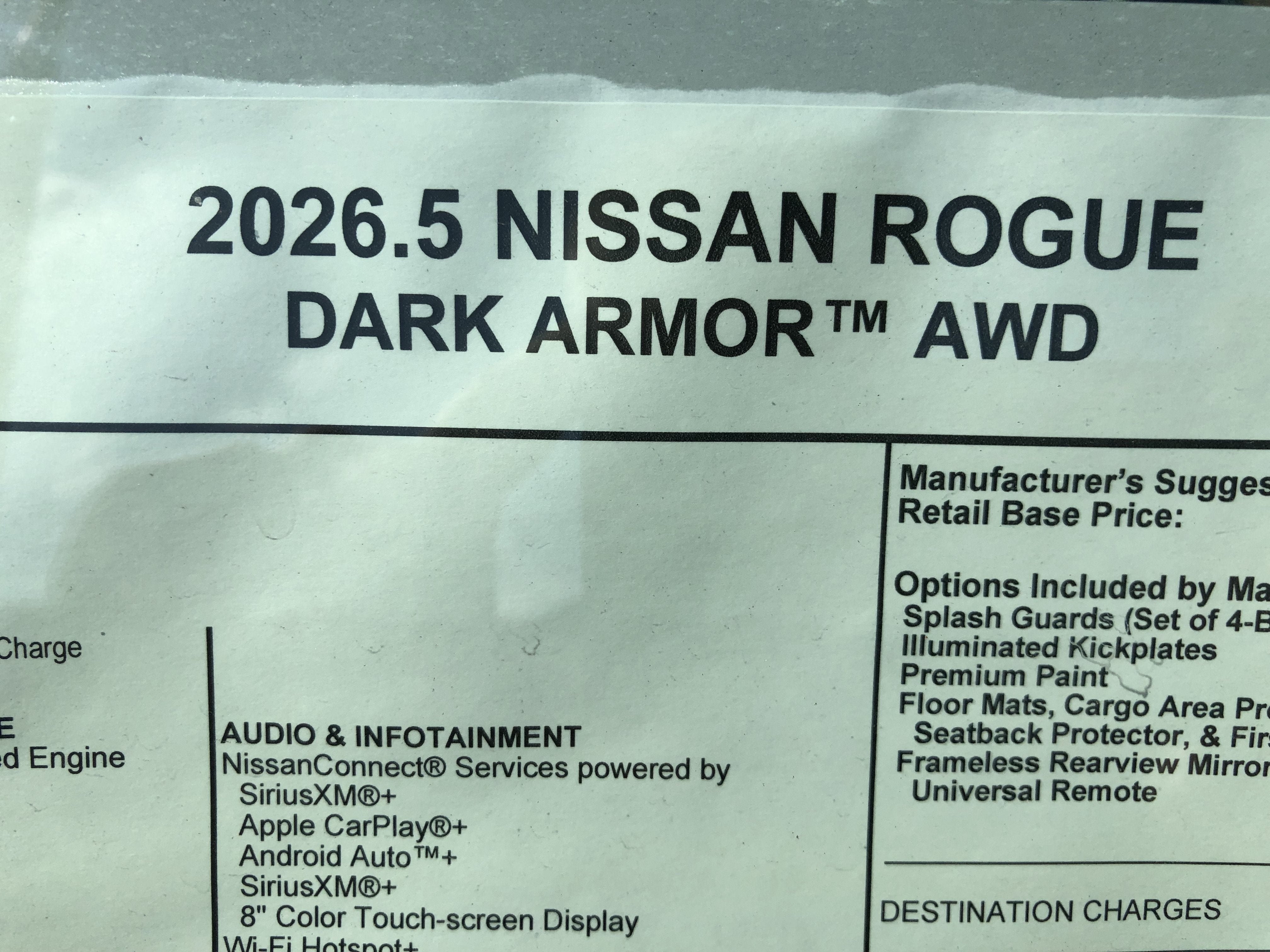 2026 Nissan Rogue Dark Armor