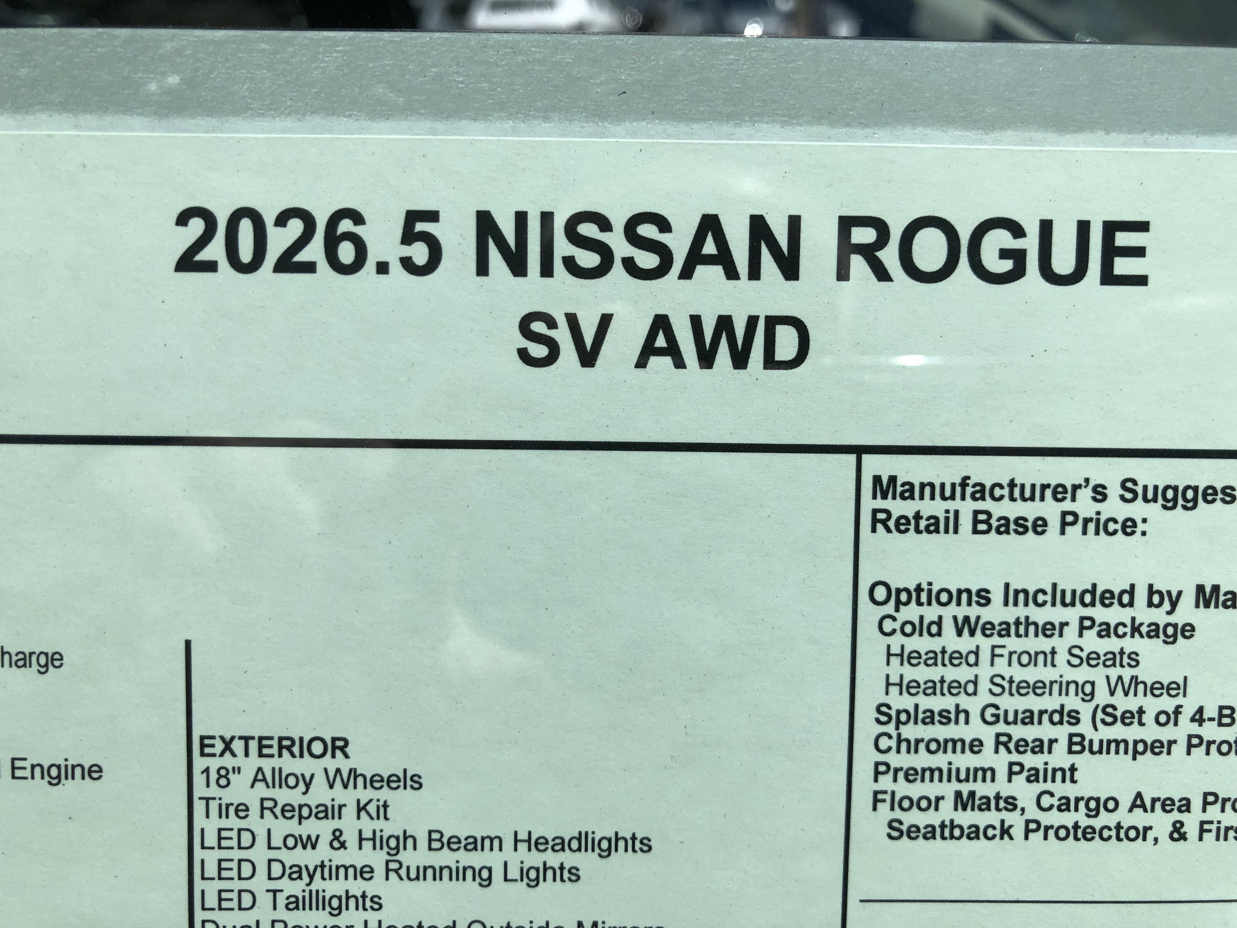 2026 Nissan Rogue SV