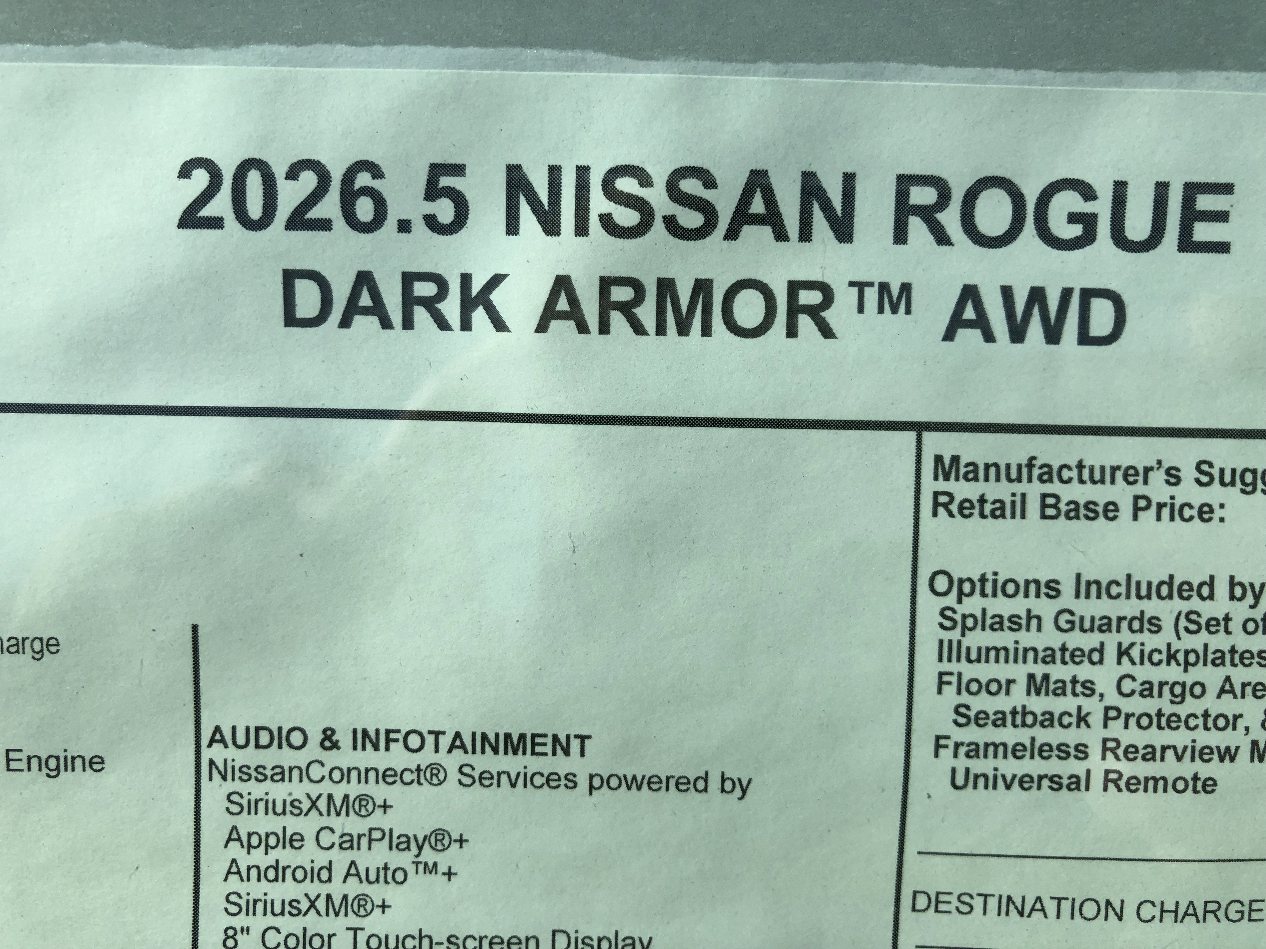 2026 Nissan Rogue Dark Armor