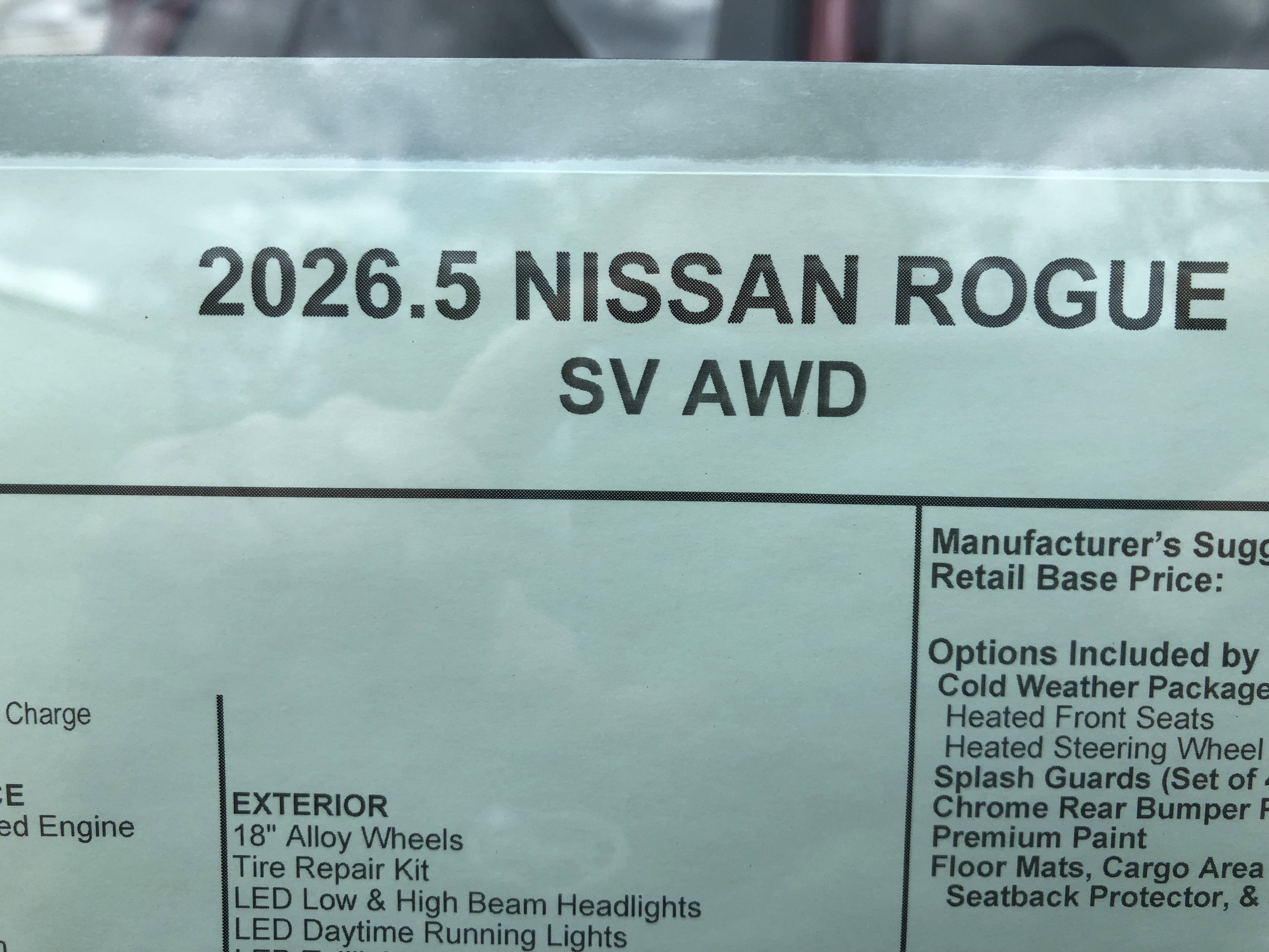 2026 Nissan Rogue SV
