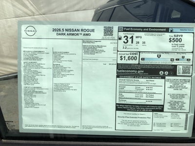 2026 Nissan Rogue Dark Armor
