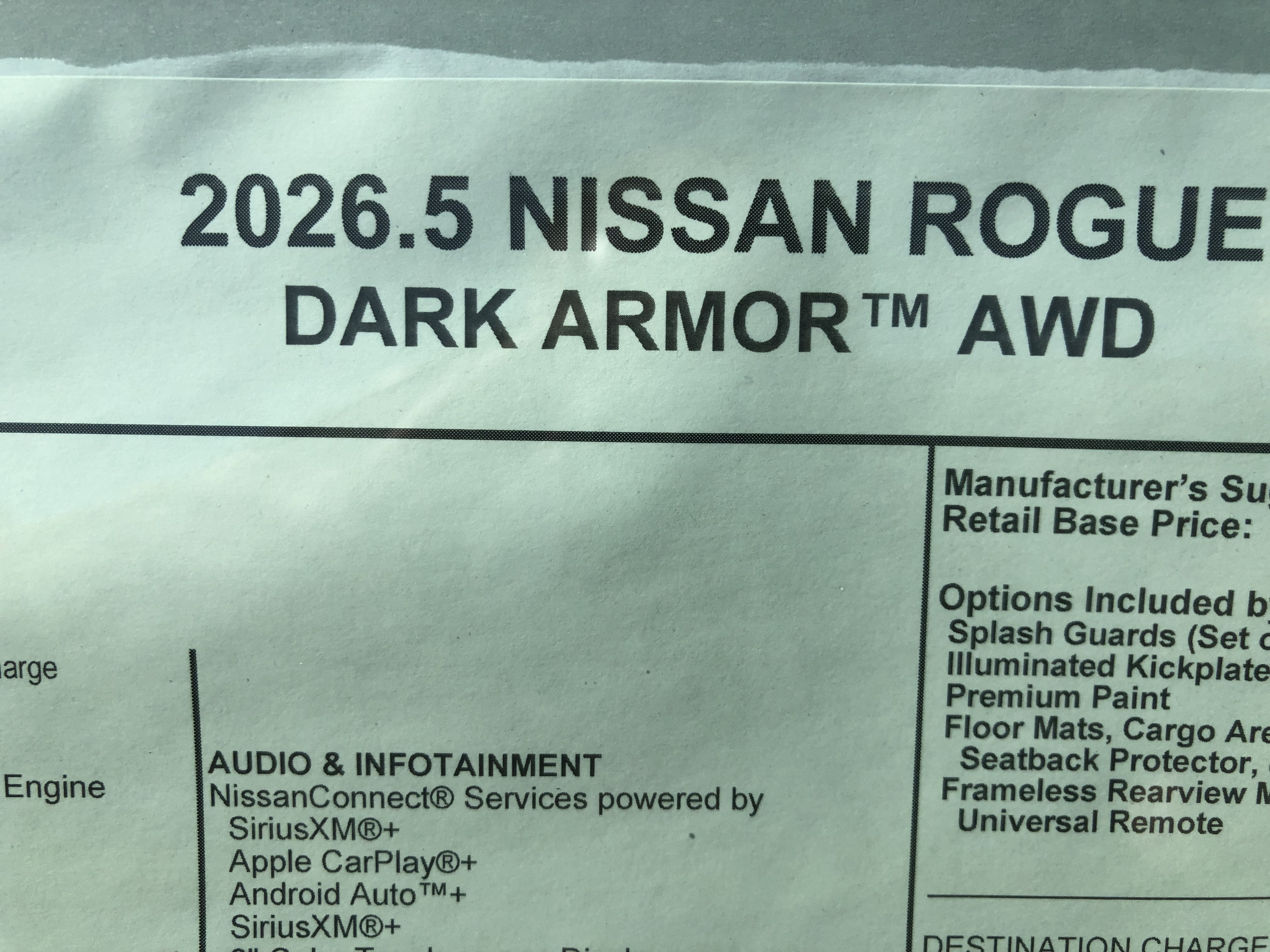 2026 Nissan Rogue Dark Armor
