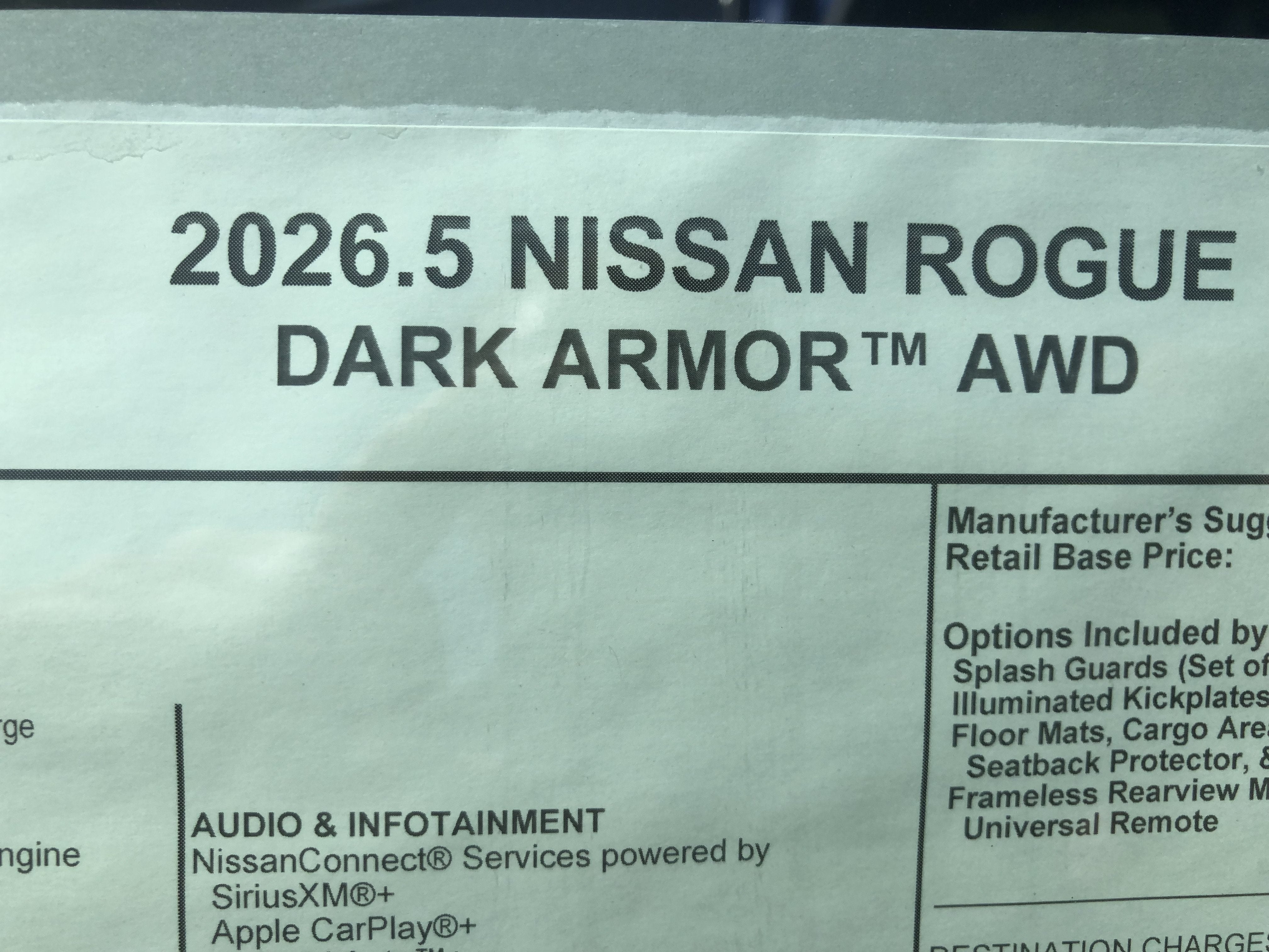 2026 Nissan Rogue Dark Armor