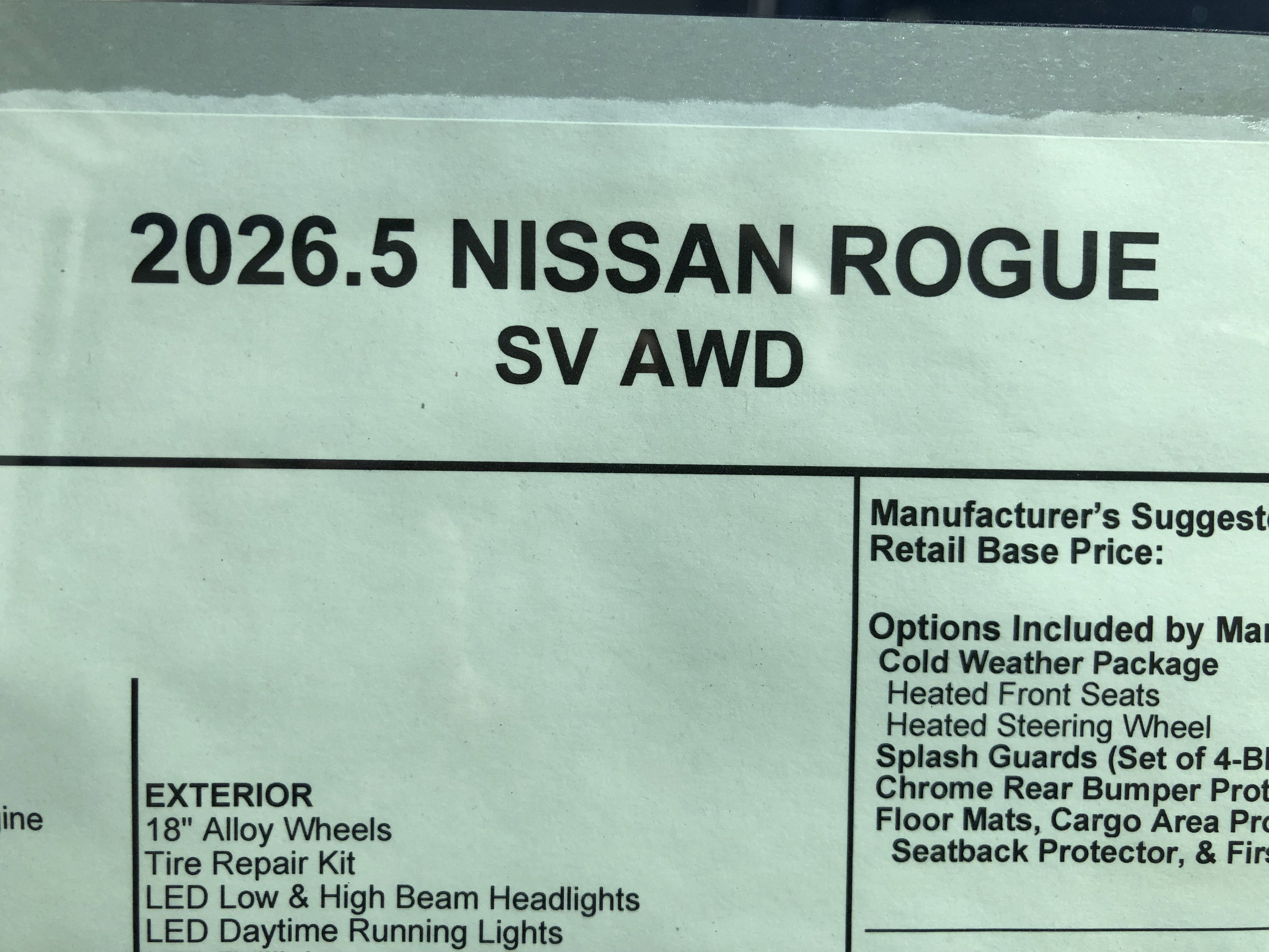 2026 Nissan Rogue SV