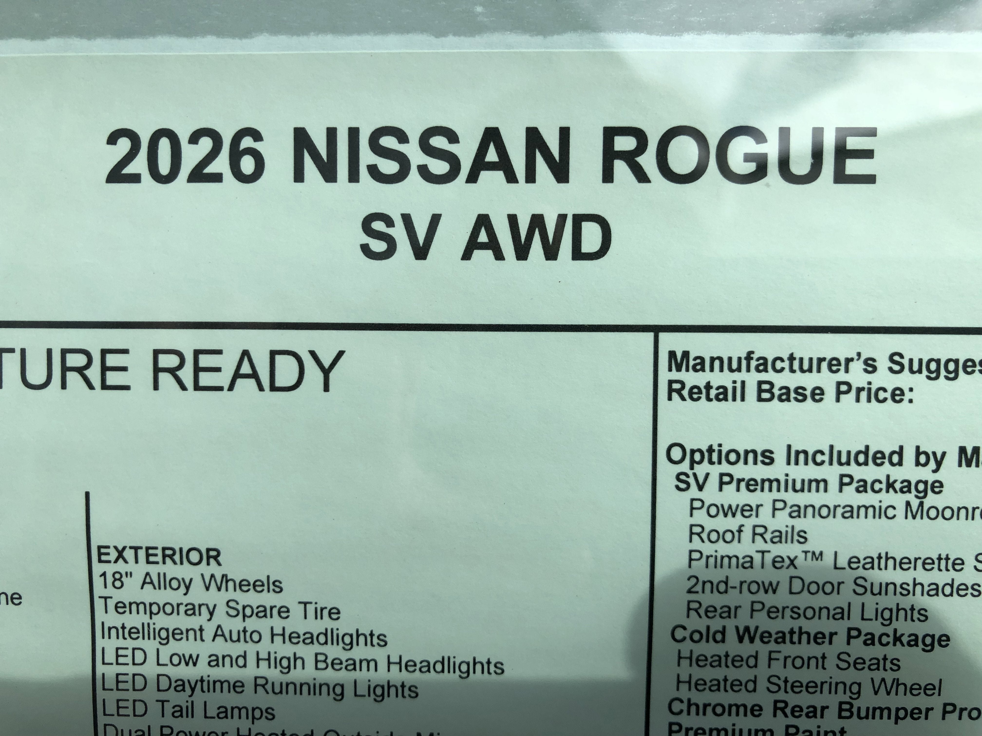 2026 Nissan Rogue SV