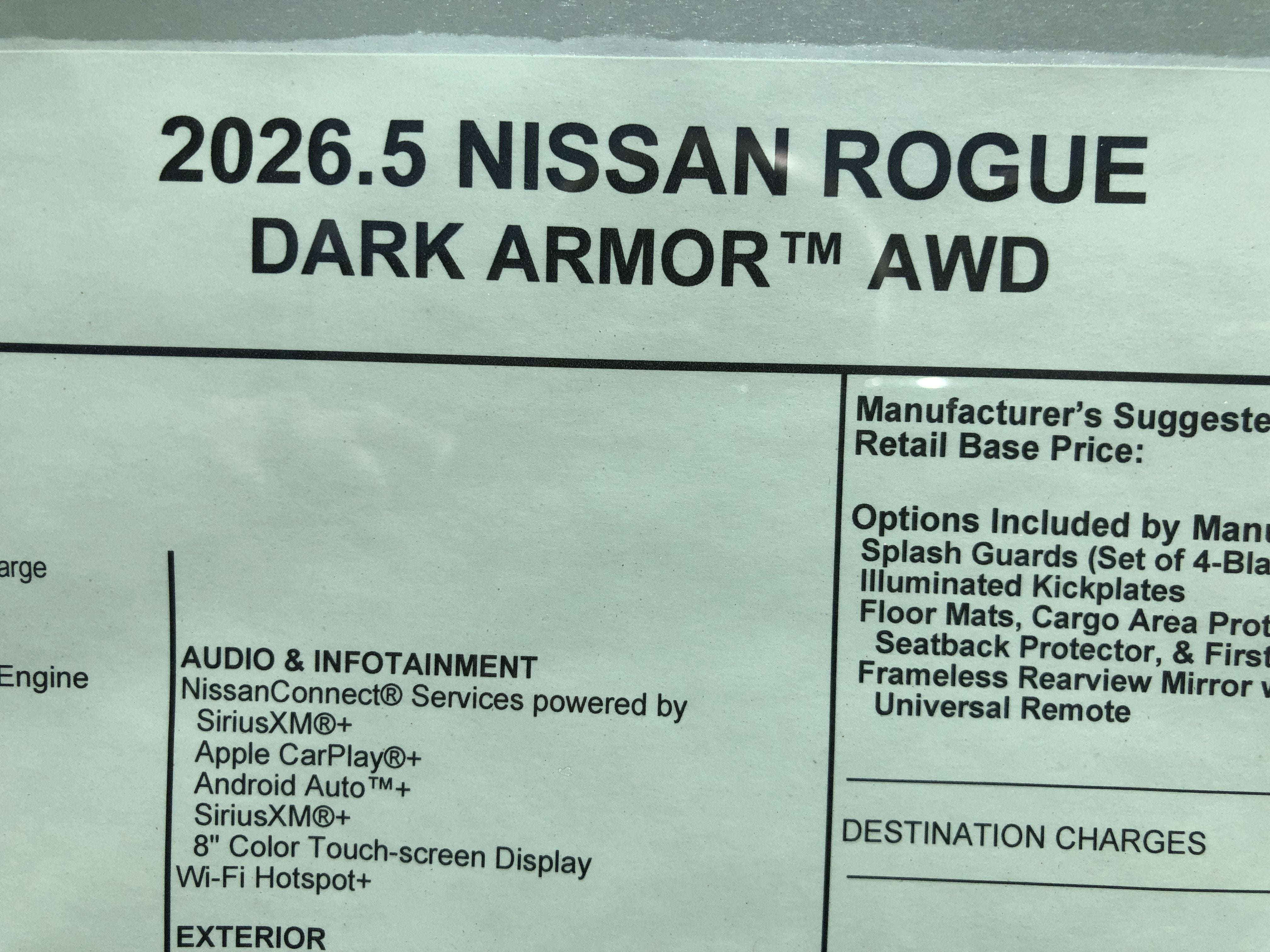 2026 Nissan Rogue Dark Armor