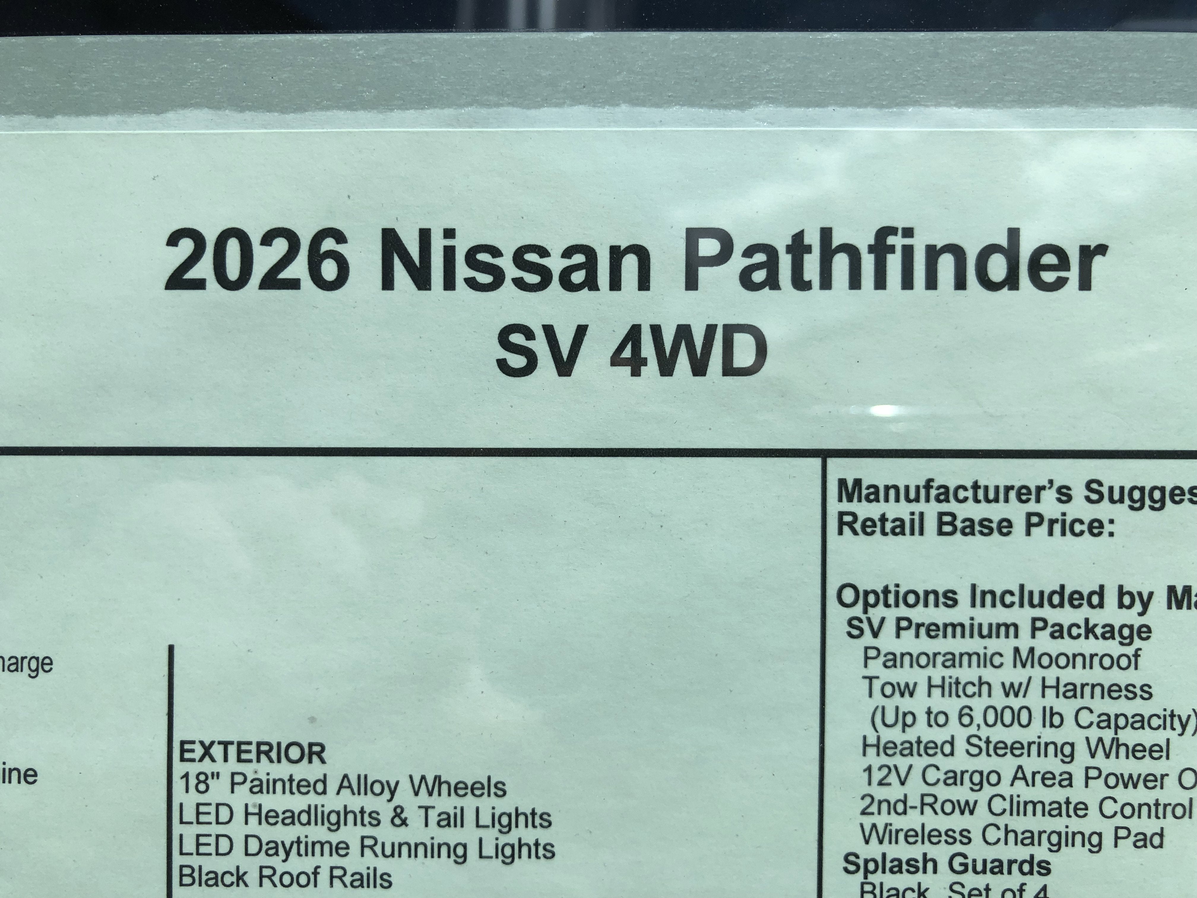 2026 Nissan Pathfinder SV