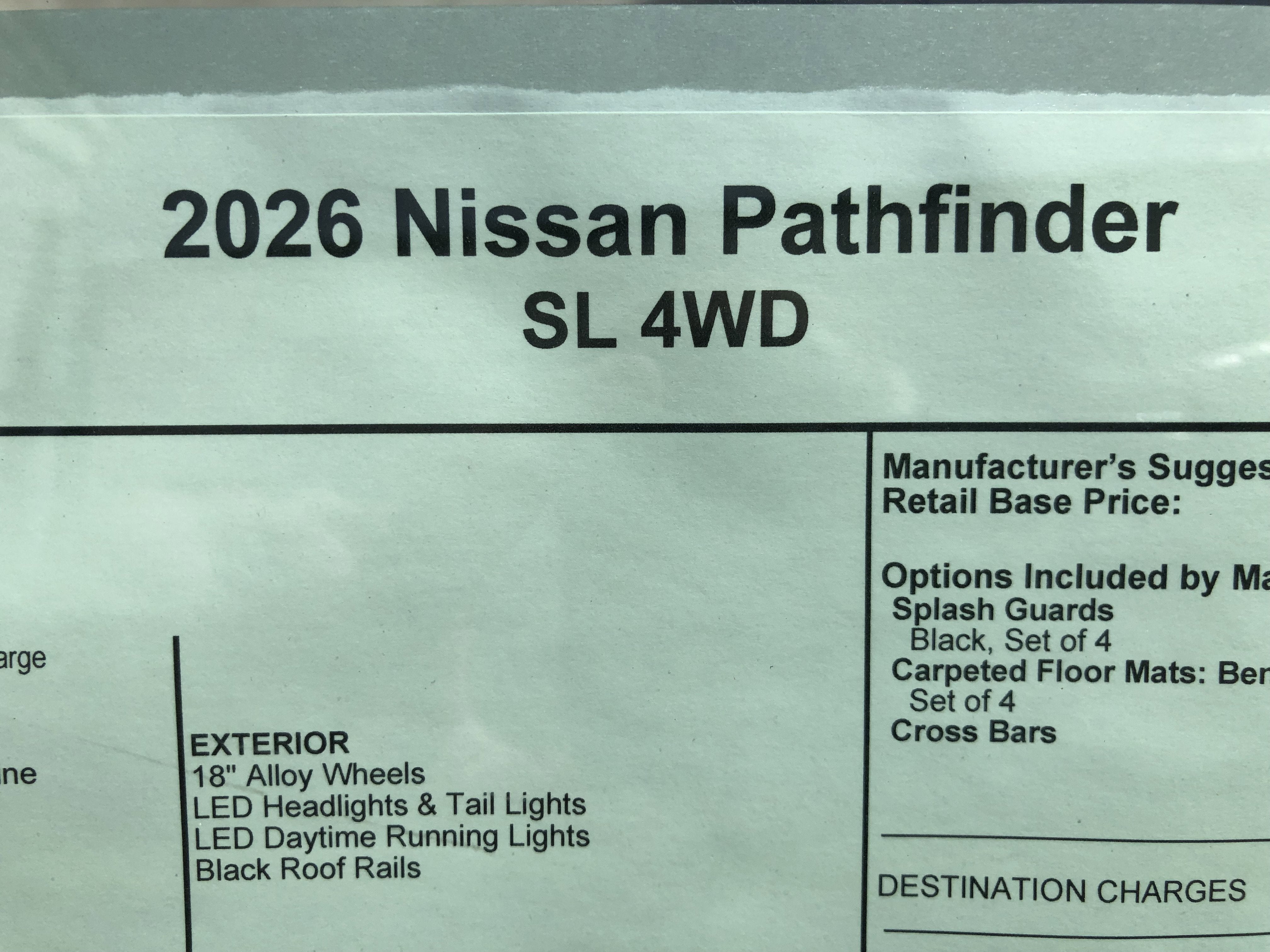 2026 Nissan Pathfinder SL