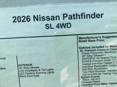 2026 Nissan Pathfinder SL