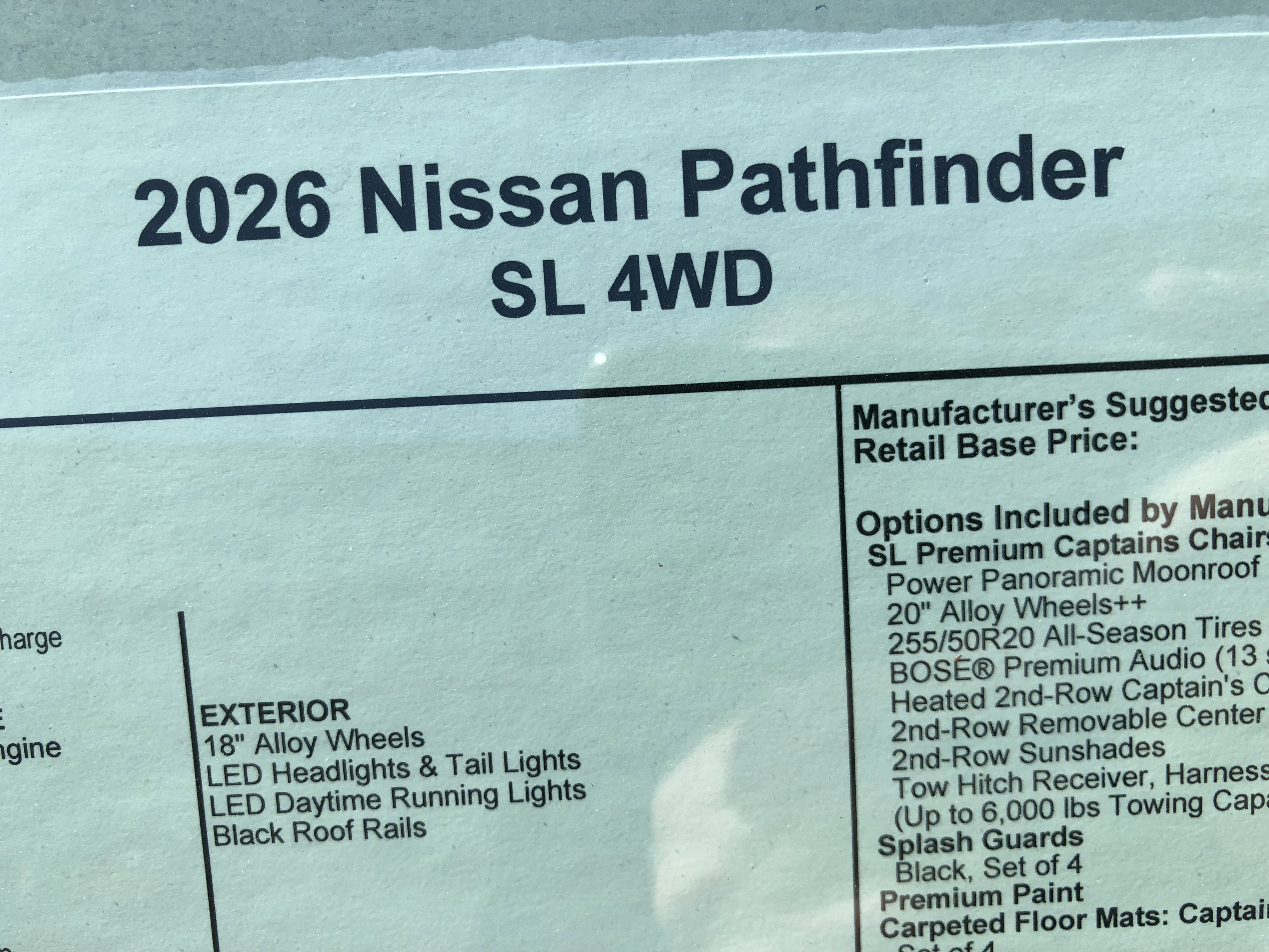 2026 Nissan Pathfinder SL