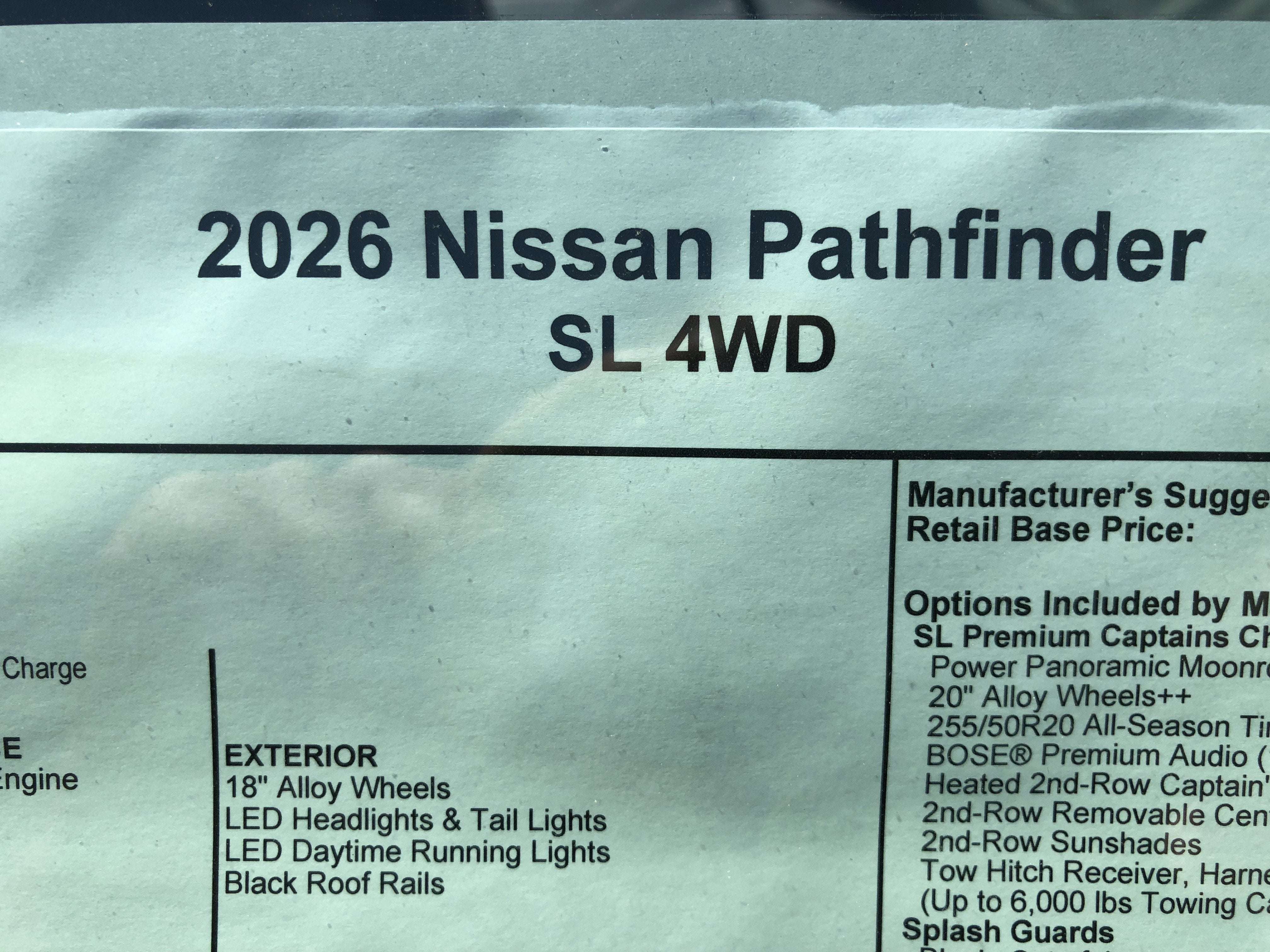 2026 Nissan Pathfinder SL