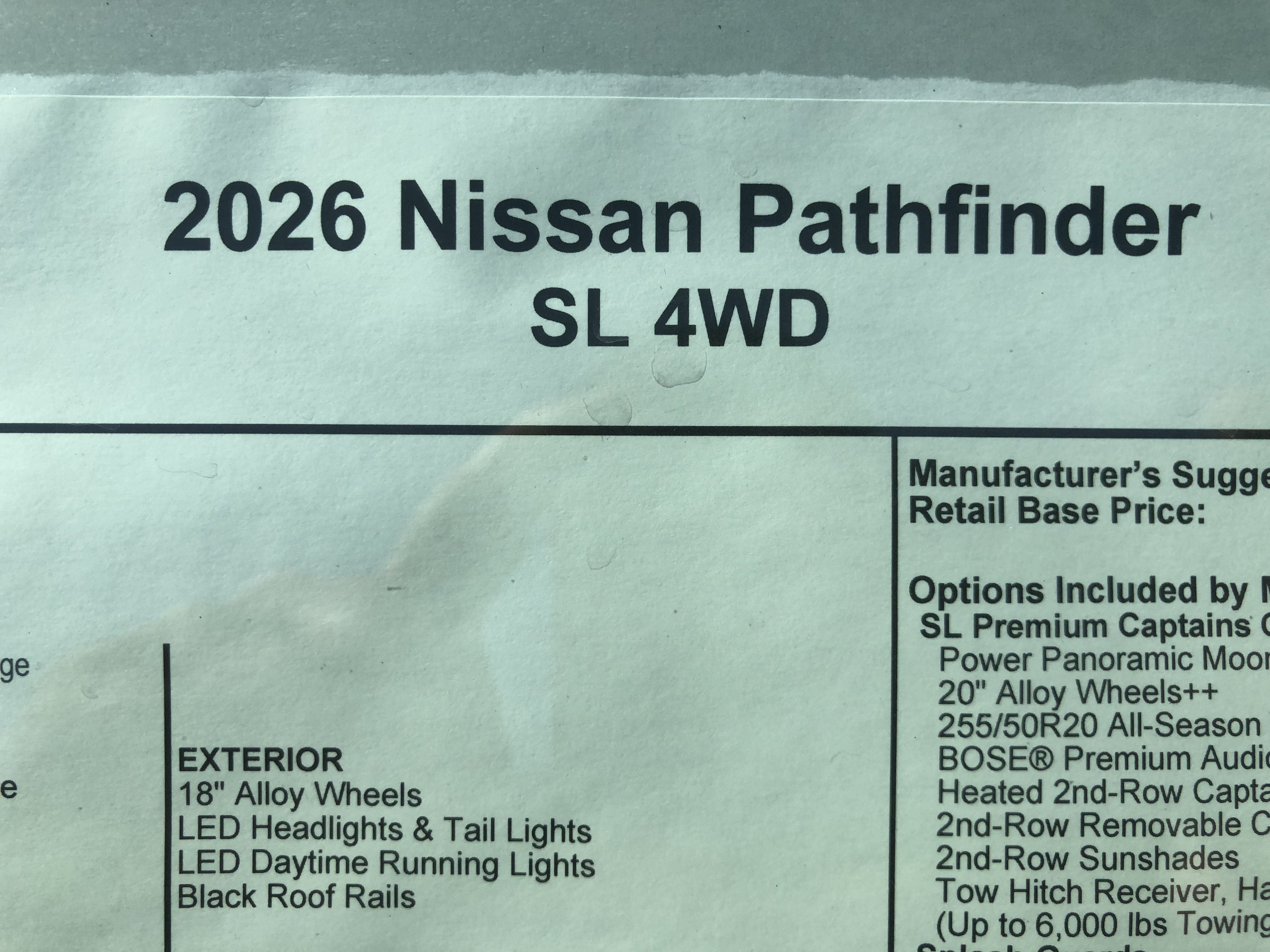 2026 Nissan Pathfinder SL