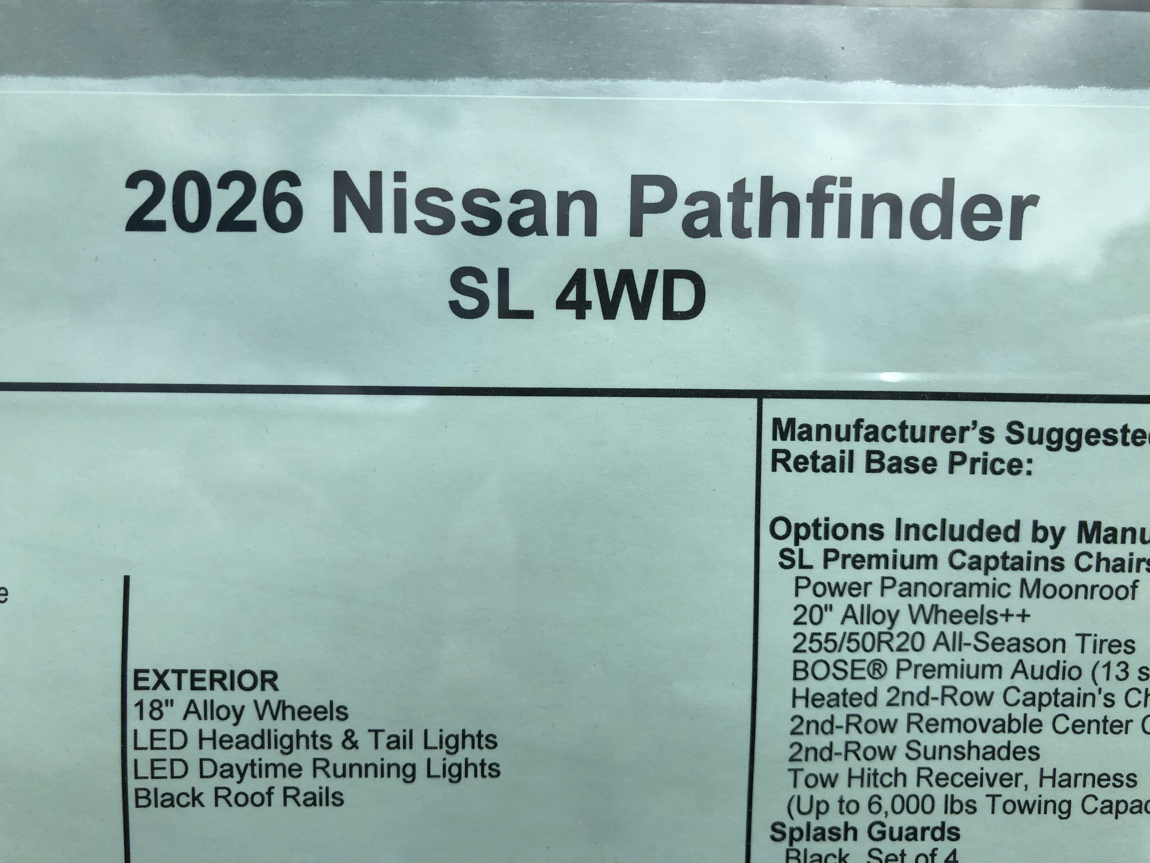 2026 Nissan Pathfinder SL