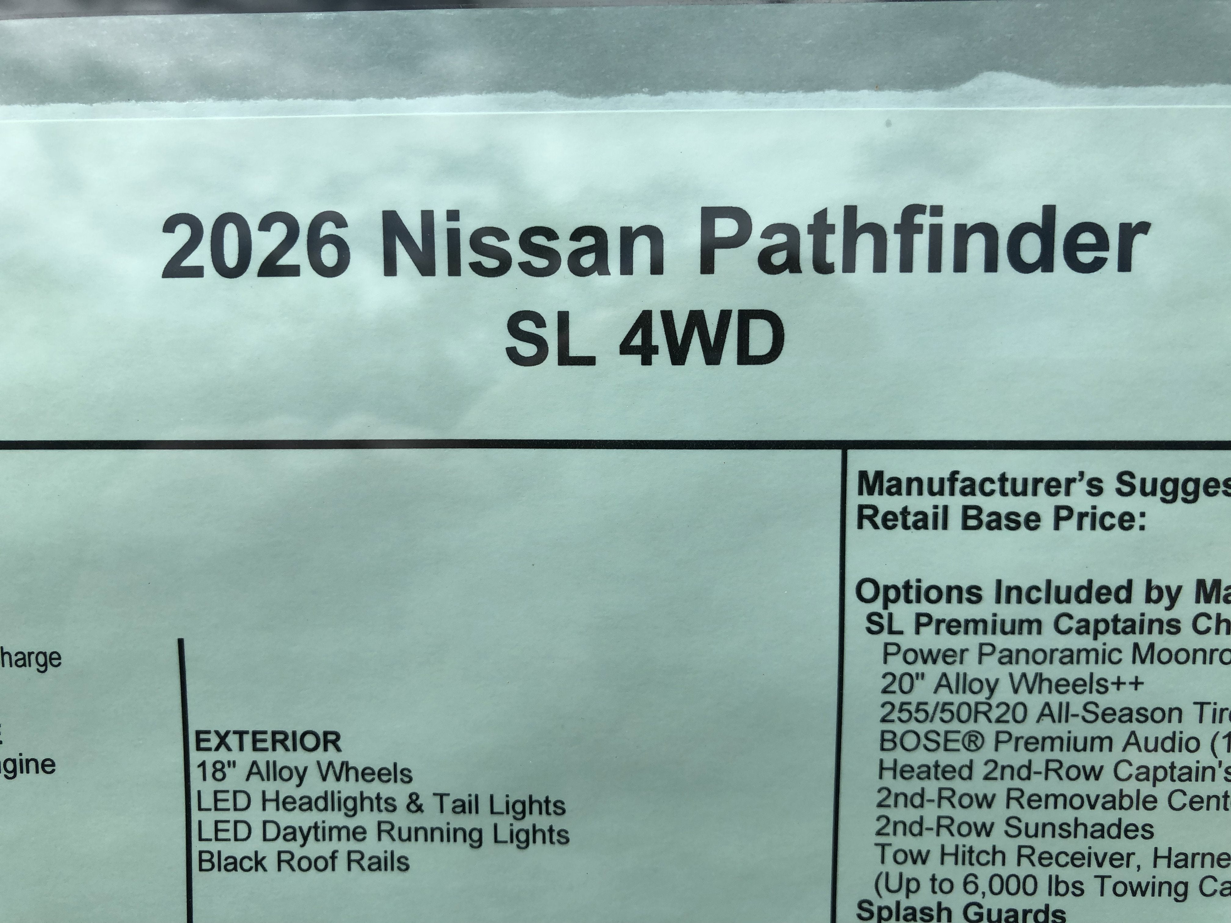 2026 Nissan Pathfinder SL
