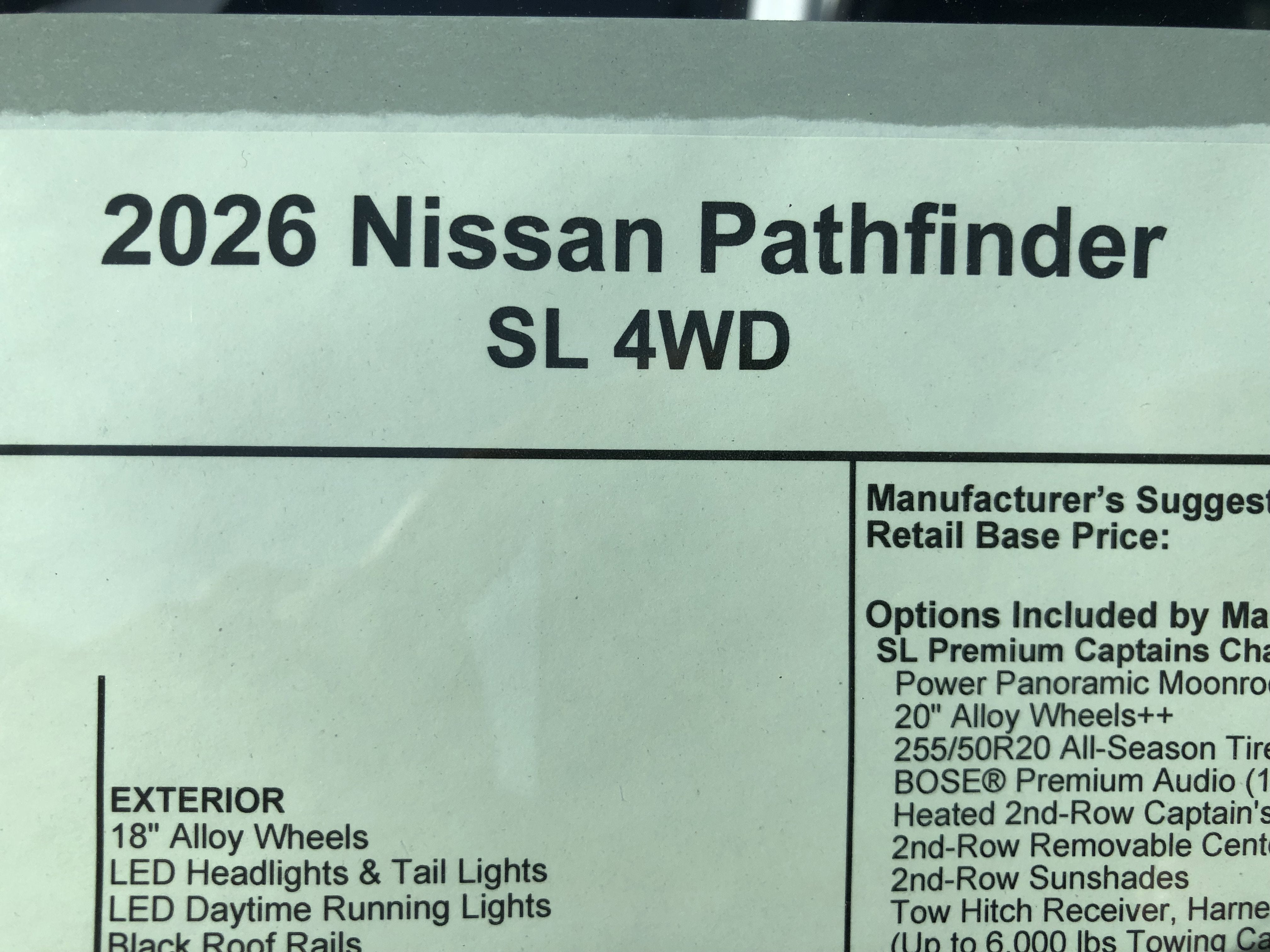 2026 Nissan Pathfinder SL