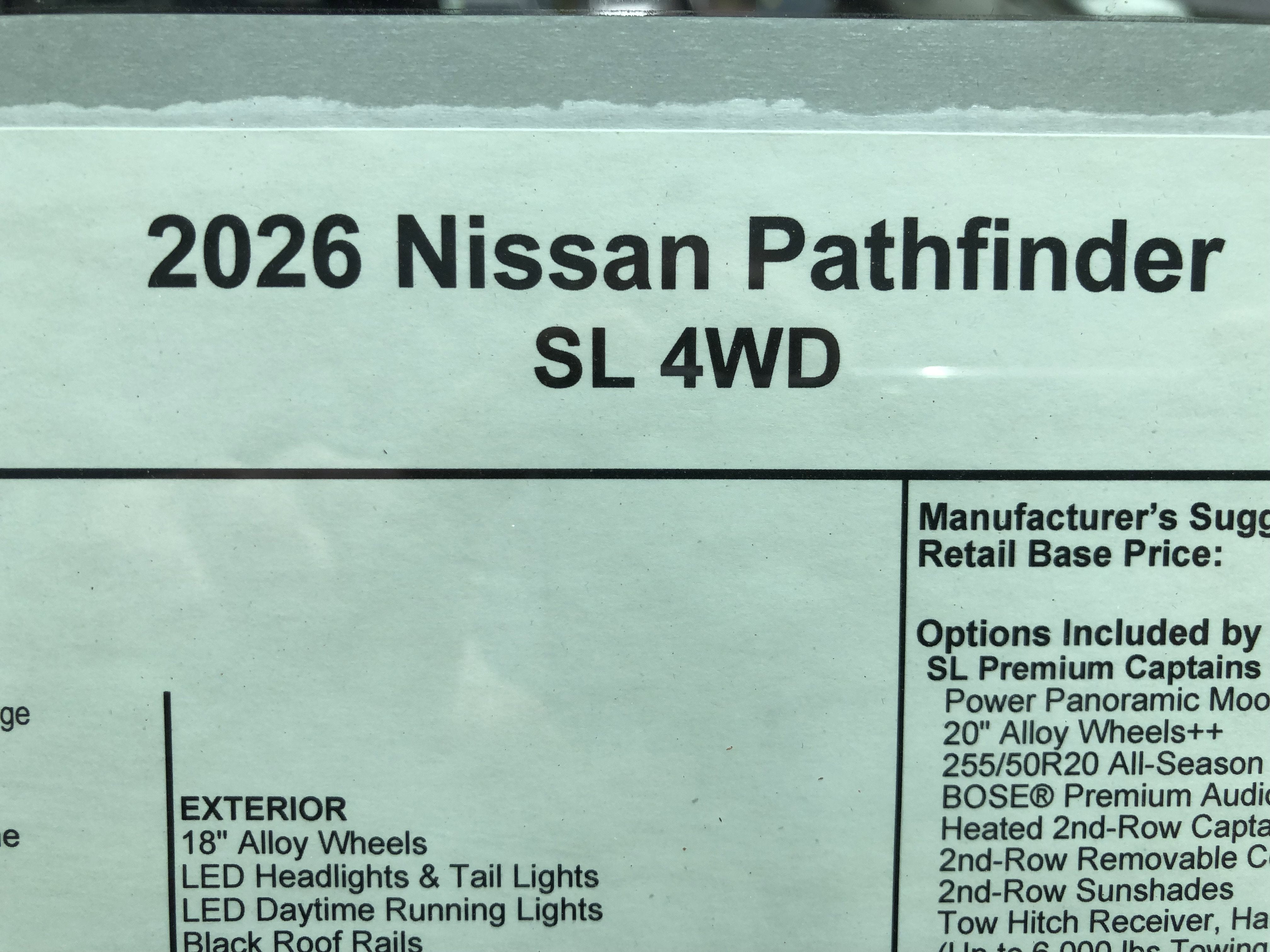 2026 Nissan Pathfinder SL
