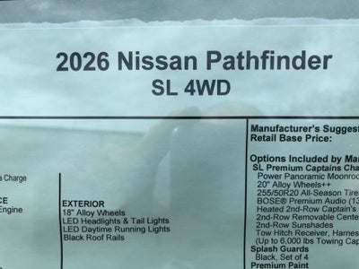 2026 Nissan Pathfinder SL