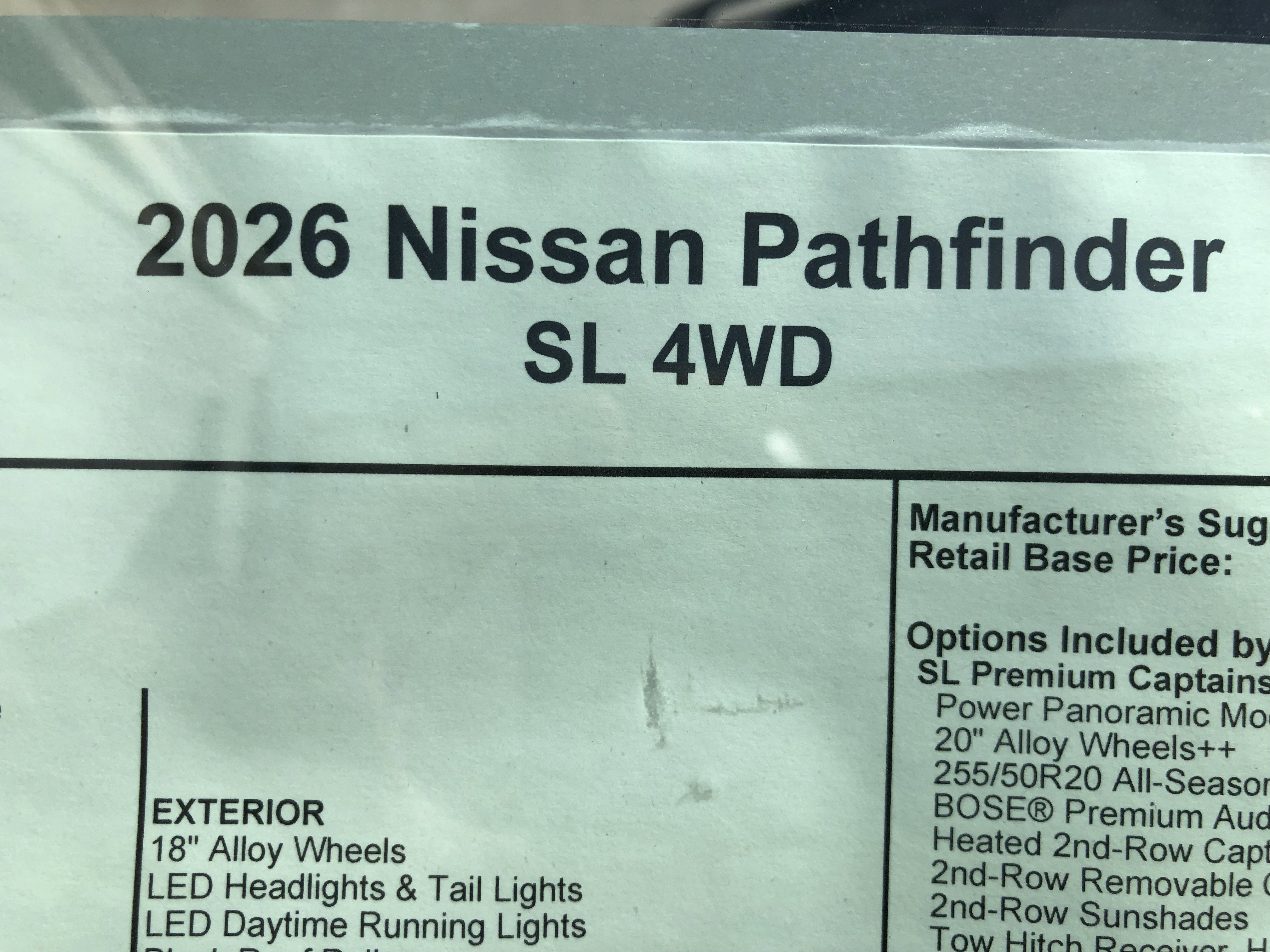 2026 Nissan Pathfinder SL