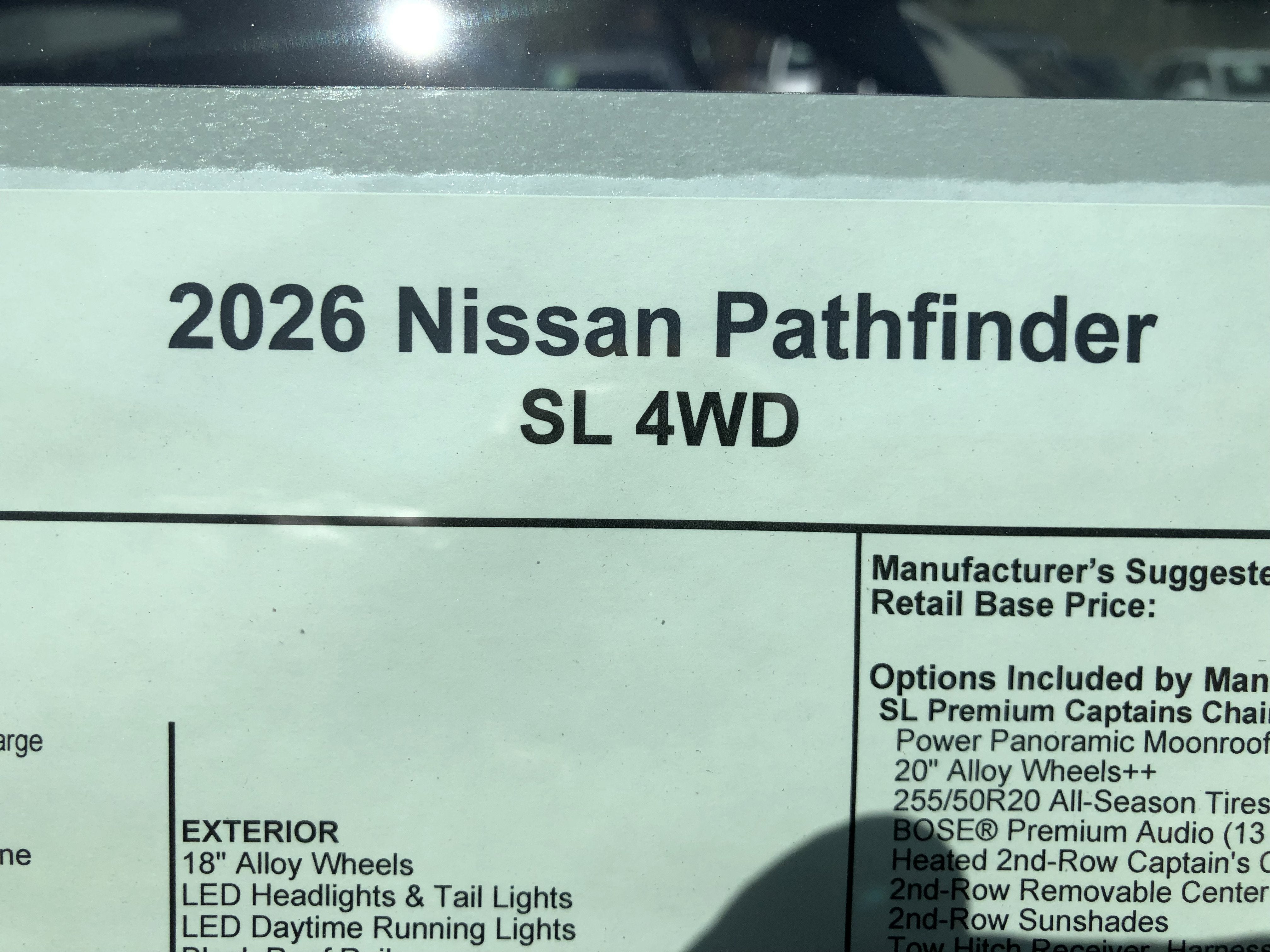2026 Nissan Pathfinder SL