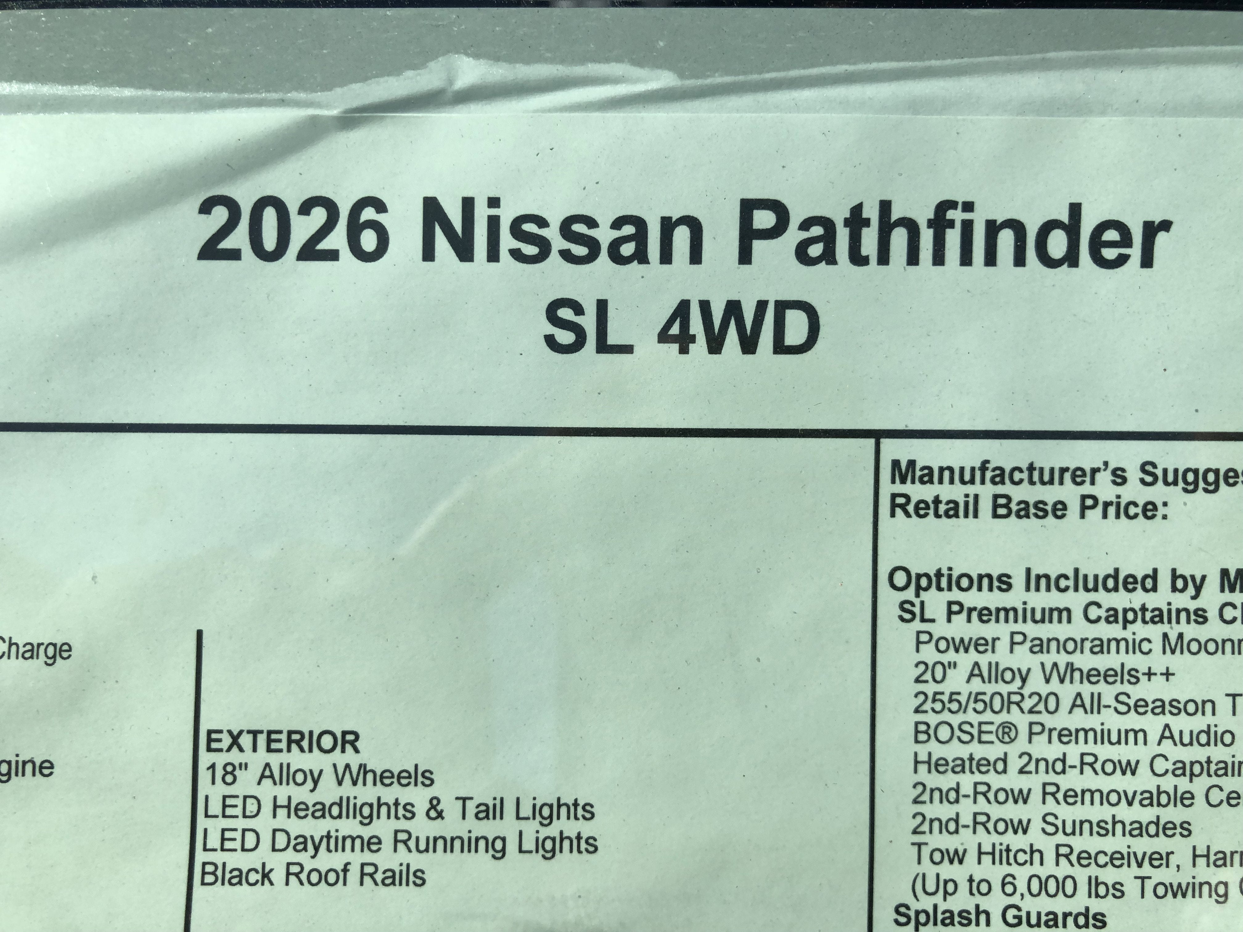 2026 Nissan Pathfinder SL