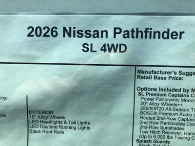 2026 Nissan Pathfinder SL