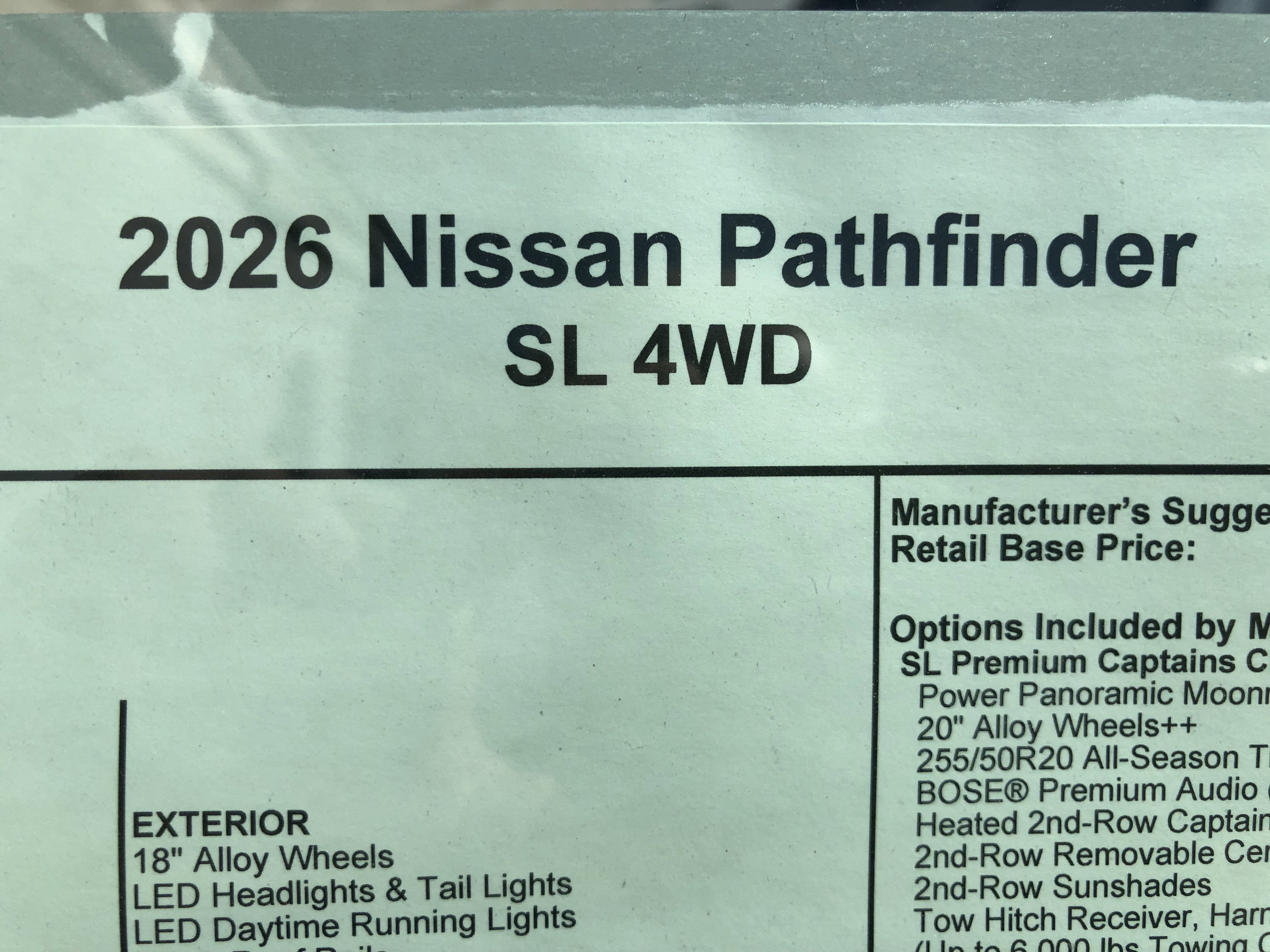 2026 Nissan Pathfinder SL