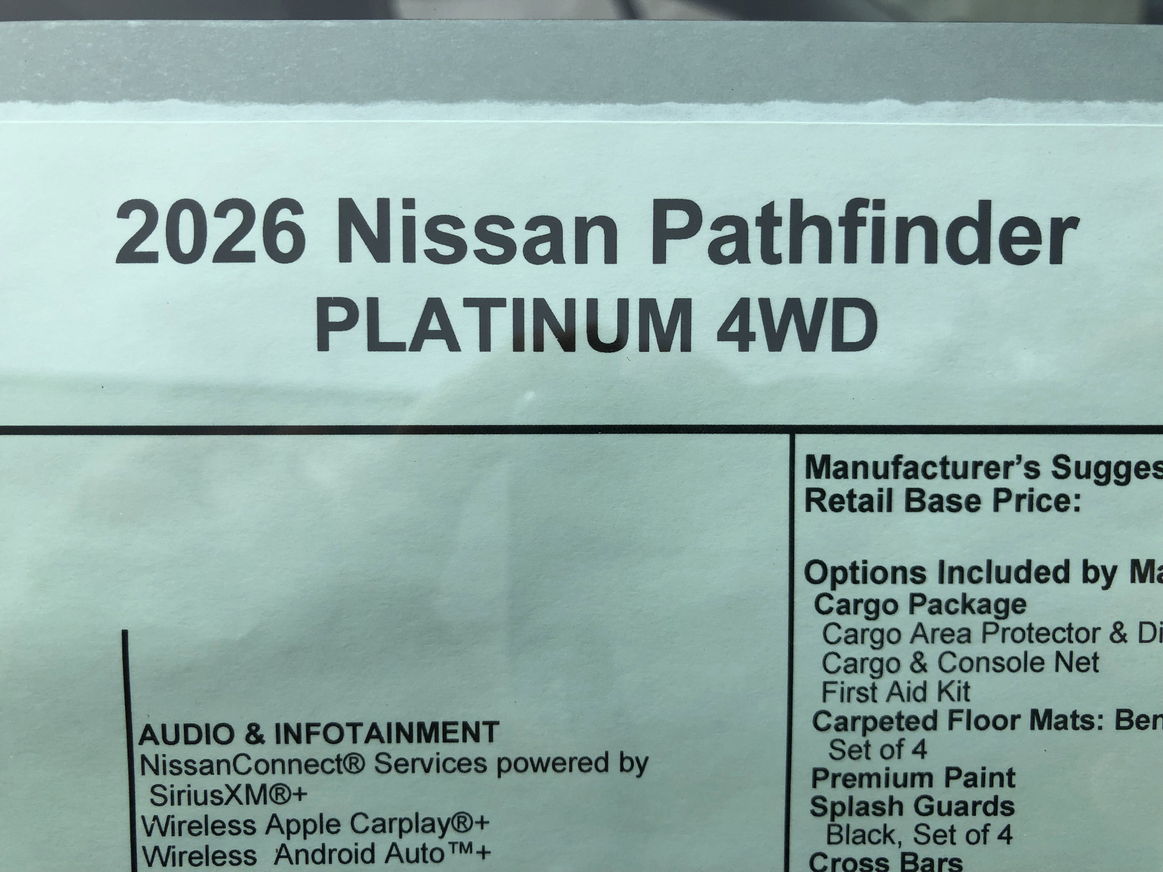 2026 Nissan Pathfinder Platinum