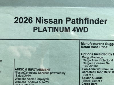2026 Nissan Pathfinder Platinum
