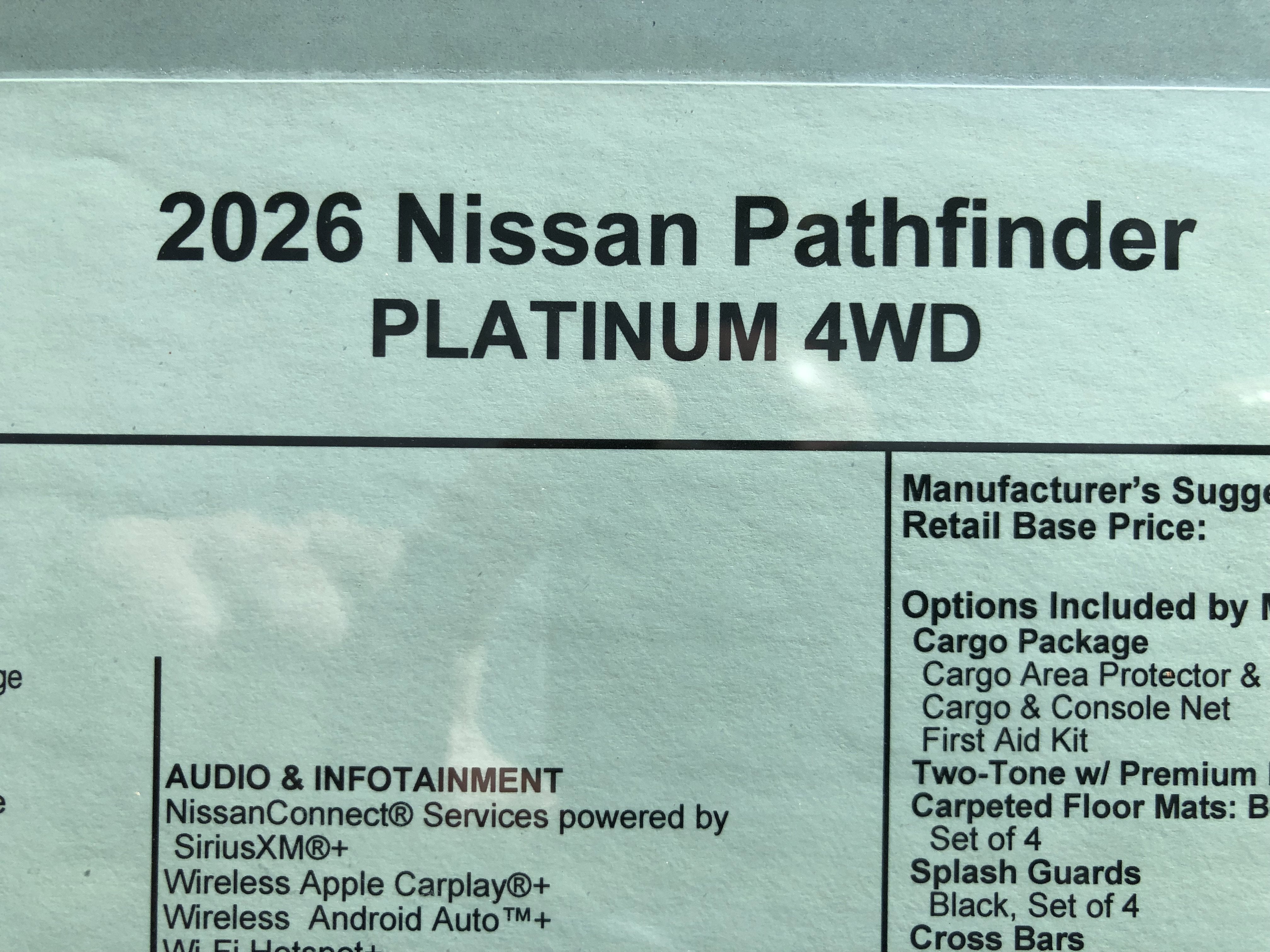 2026 Nissan Pathfinder Platinum