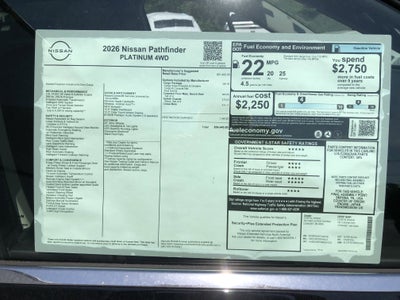 2026 Nissan Pathfinder Platinum