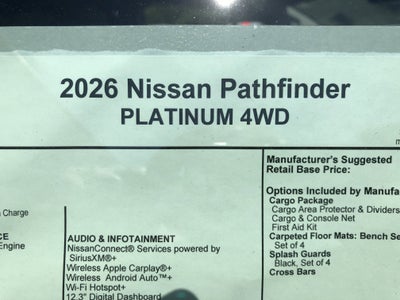 2026 Nissan Pathfinder Platinum