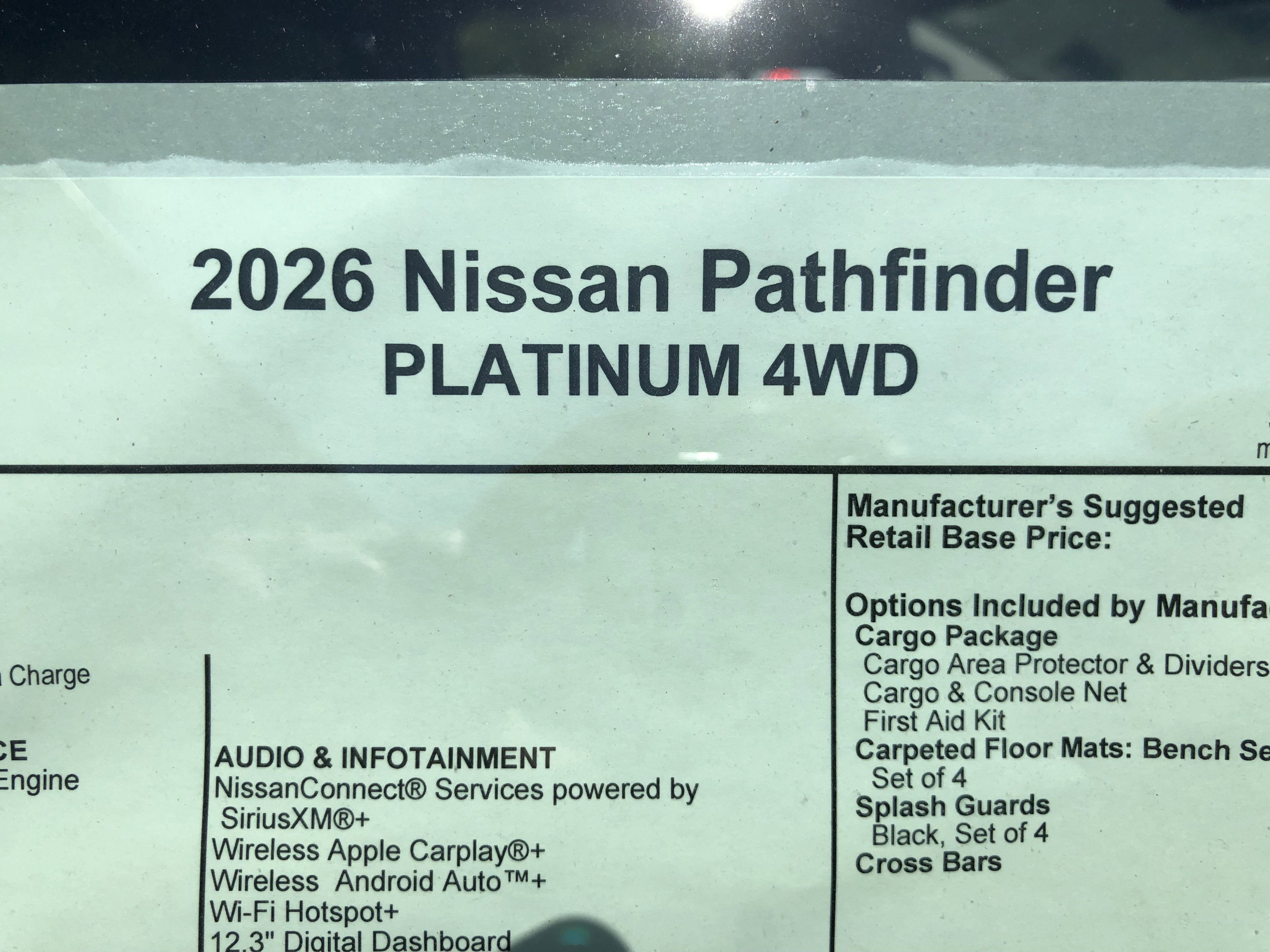 2026 Nissan Pathfinder Platinum